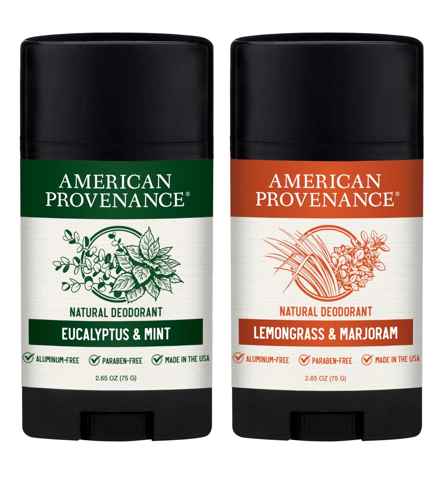 American Provenance Eucalyptus & Mint and Lemongrass & Marjoram Deodorant Bundle - Buy Online on GoSupps.com