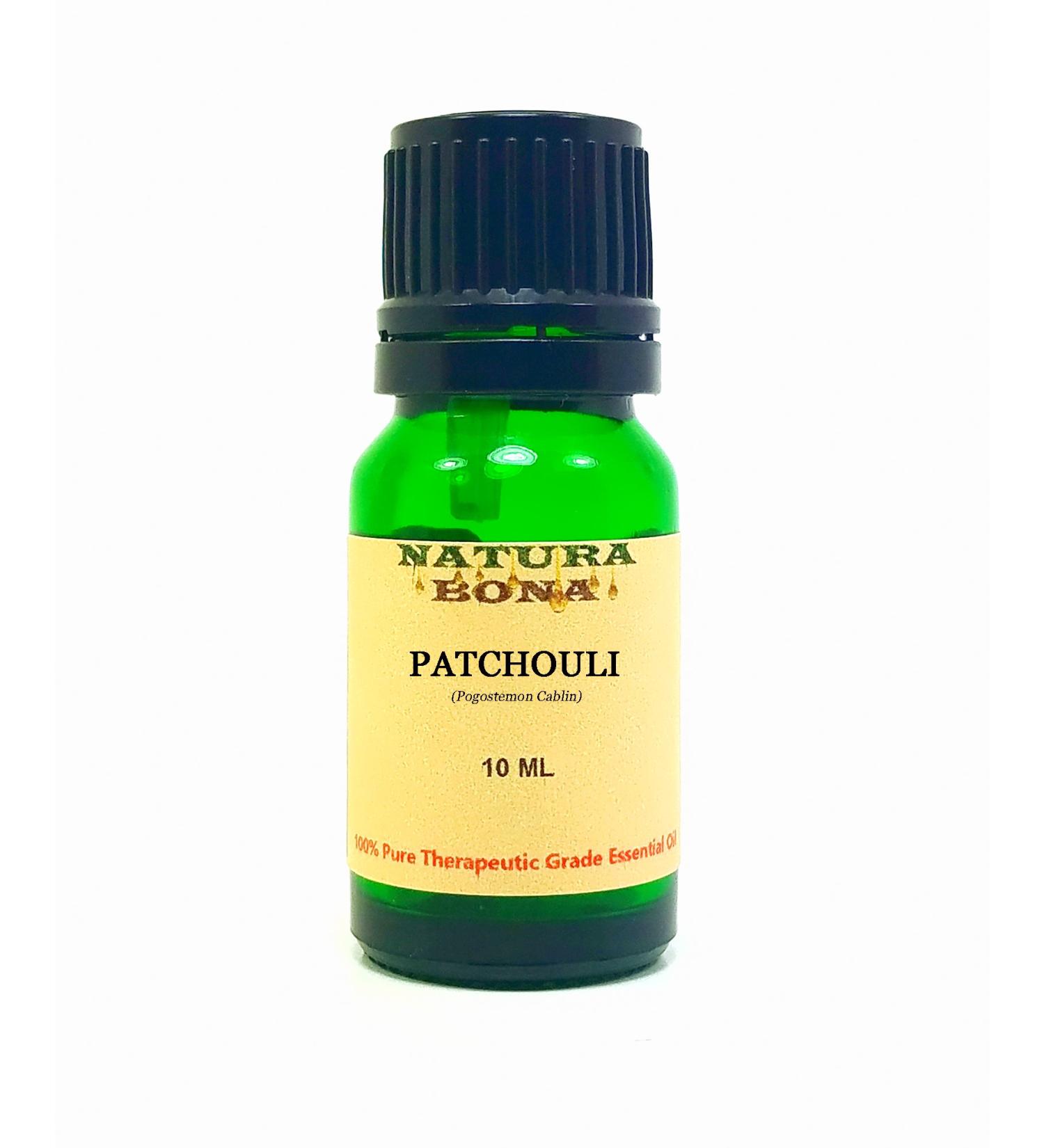 Patchouli Essential Oil - 100% Pure Organic Pogostemon Cablin Oil in a 10ml Green Glass Euro Dropper Bottle. (Patchouli)