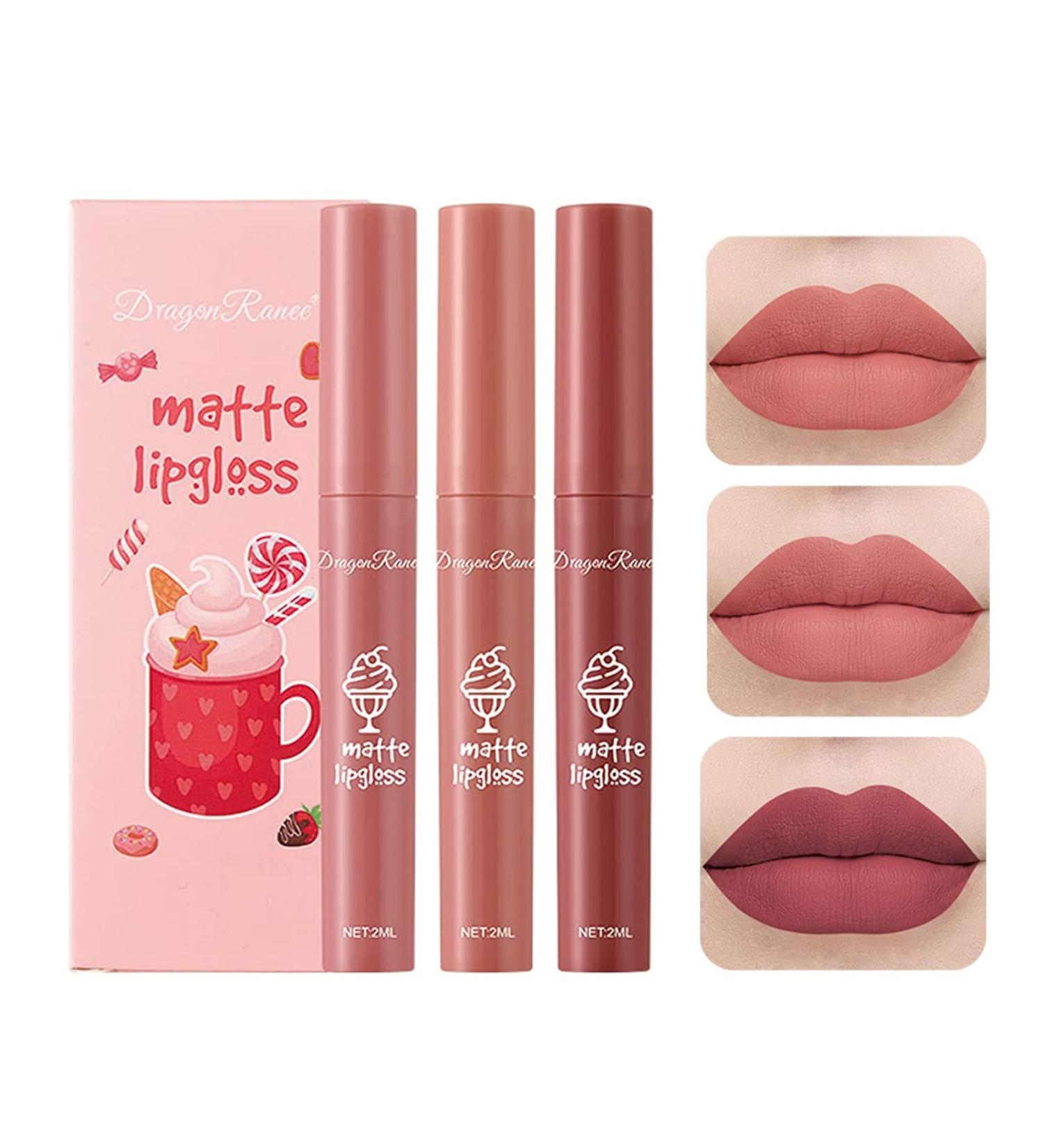 3 Pcs Nude Matte Lipstick Set Nude Lipstick Velvet Air Moisture Smooth Crayon Lip Stain Long Lasting Lipstick 24 Hour Waterproof Nourishing Lipstick with a Matte Finish  Lip Gloss Lipstick for Women (Set C) SET-C - Buy Online on GoSupps.com