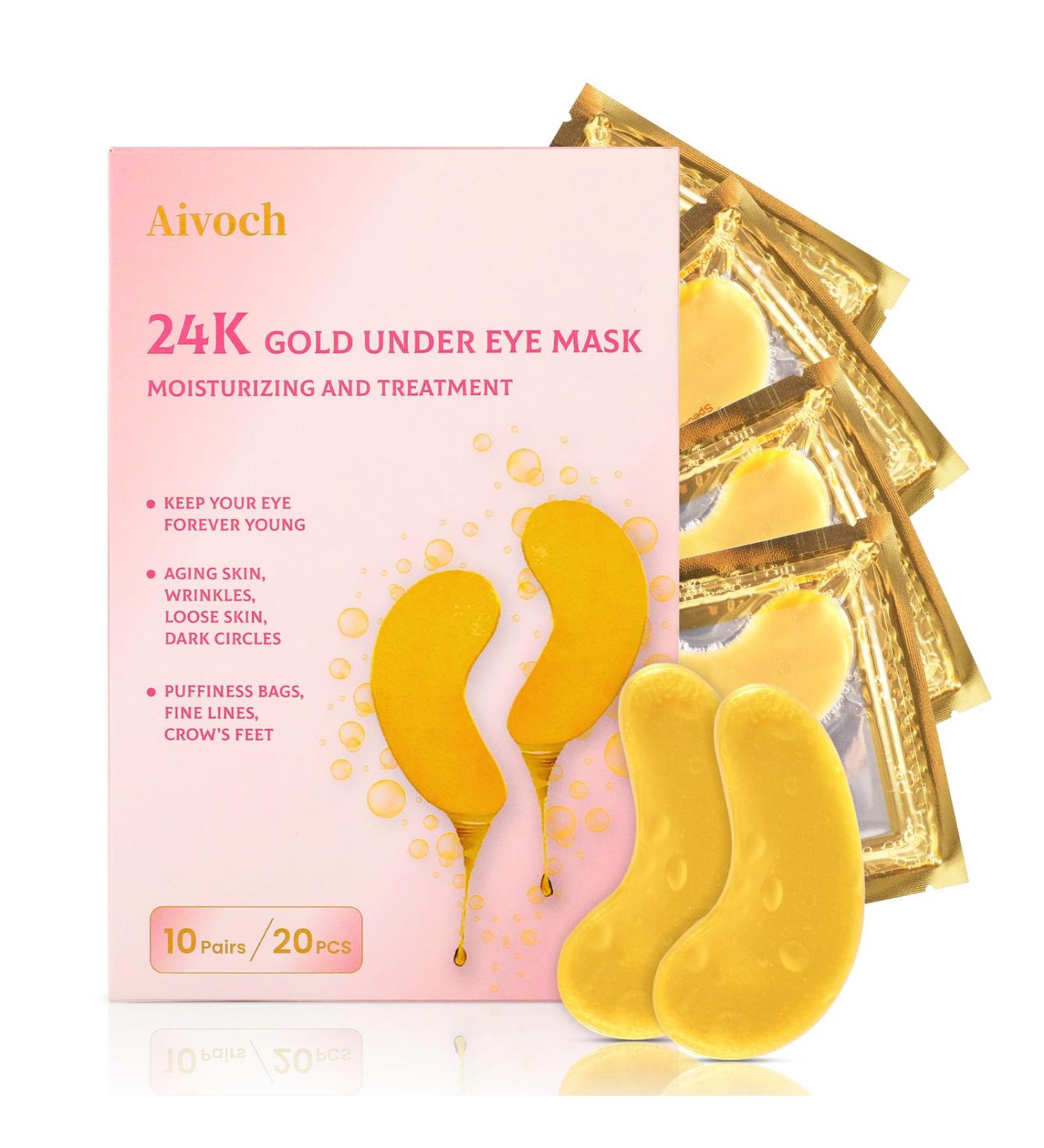 24K Gold Under Eye Patches - 10 Pairs Collagen Eye Masks for Dark Circles Puffiness & Wrinkles - Women's Skincare Treatment - Buy Online on GoSupps.com