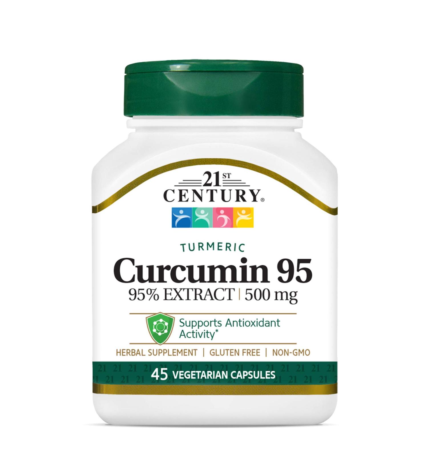 21st Century Curcumin 95 - 500mg - 45 Vegetarian Capsules for Health & Wellness - Buy Online on GoSupps.com