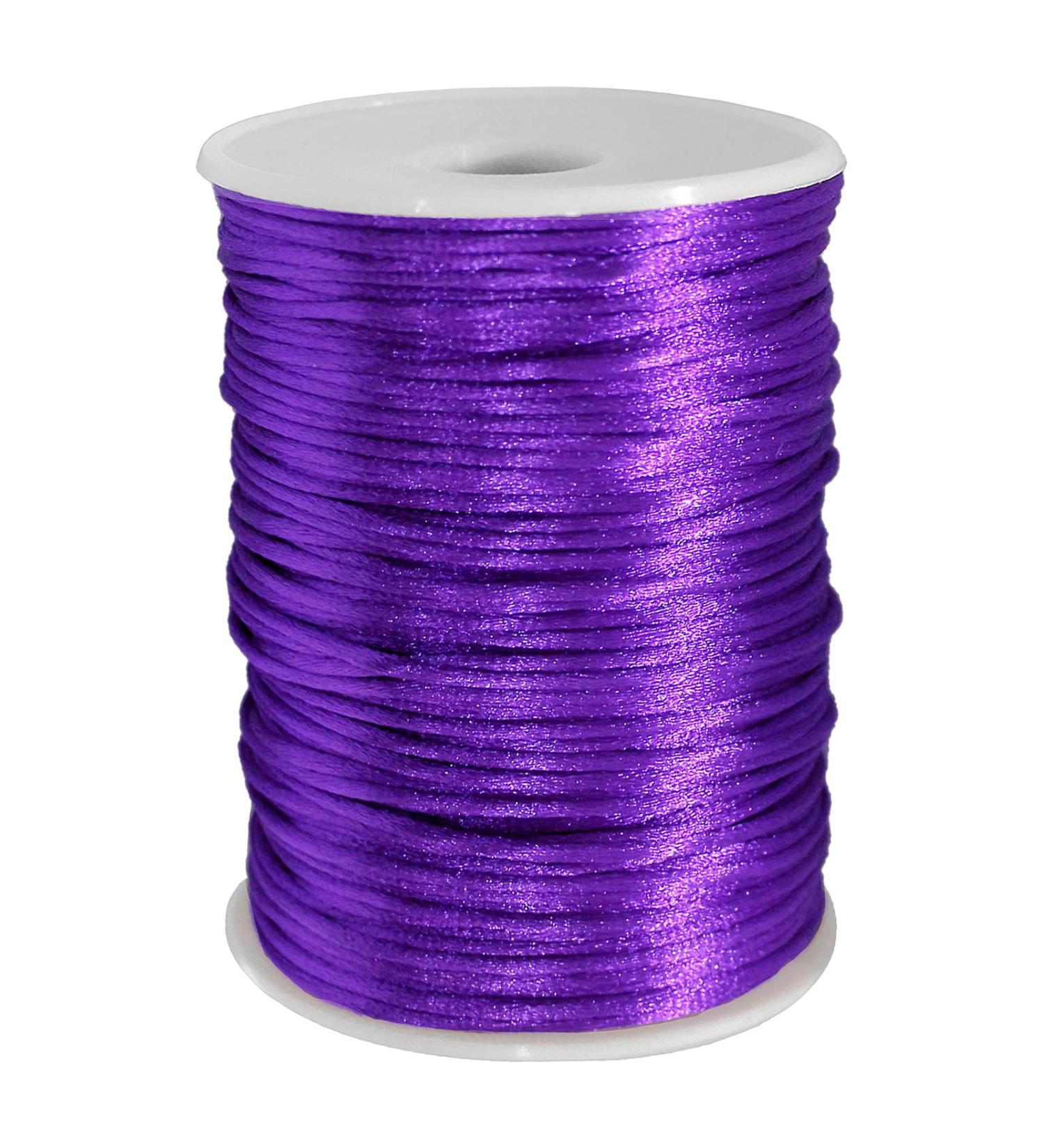 FQTANJU Purple Satin Nylon Trim Cord - 2mm x 100 Yards | Rattail Chinese Knot Kumihimo | Premium Quality - Buy Online on GoSupps.com