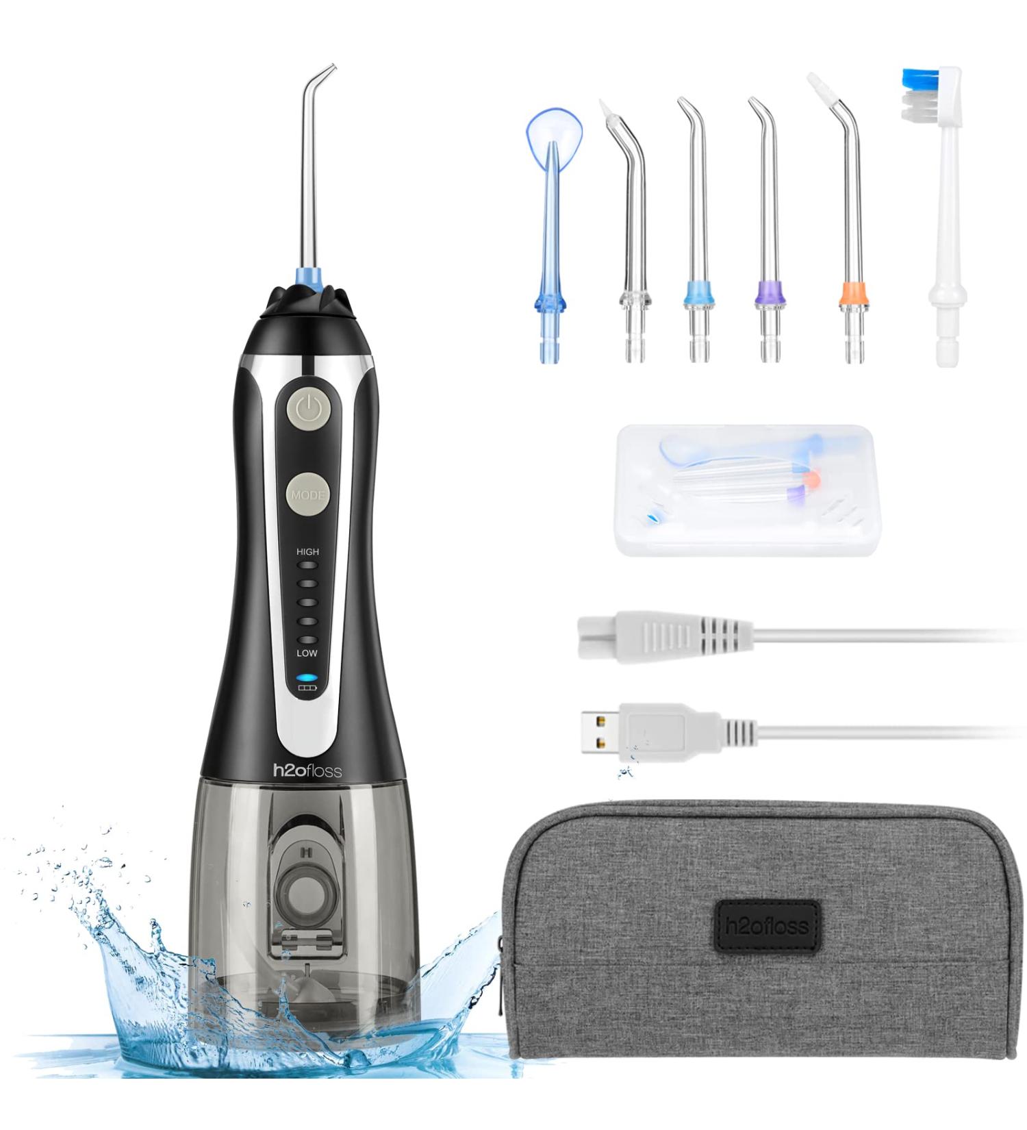 H2ofloss Cordless Water Flosser - 5 Modes, IPX7 Waterproof, USB Rechargeable - Buy Online on GoSupps.com