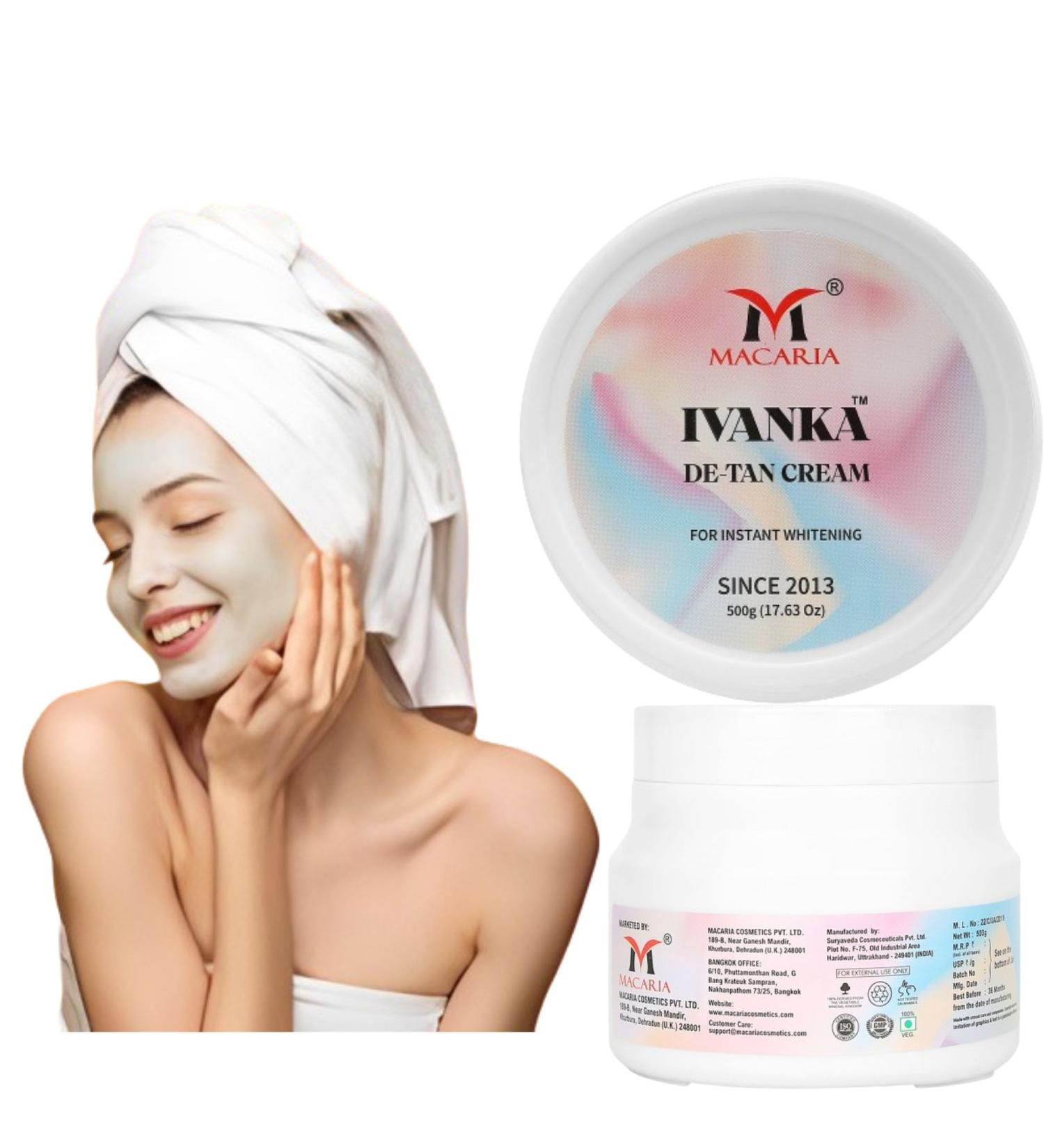 MACARIA Ivanka detan Cream for dark spot remover for Full Body Intimate AreasUnderarm Neck Armpit Knees Elbows Dark Spot Remover Cream Skin Lightening Brightening Cream for Face and Body - Buy Online on GoSupps.com