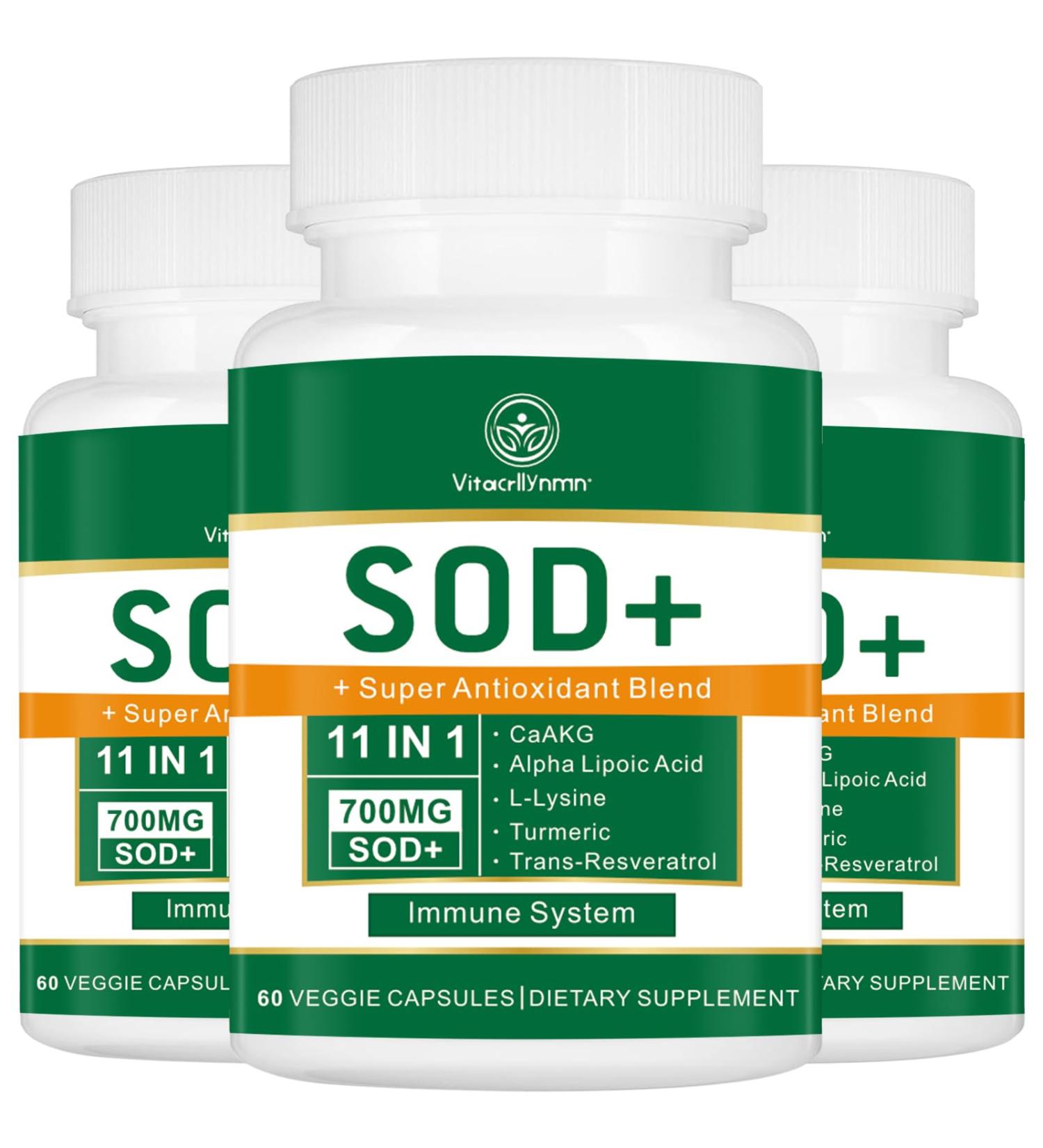 700MG Superoxide Dismutase Supplement - High Potency Antioxidant for Cellular Health - 180 Capsules - Buy Internationally - Buy Online on GoSupps.com