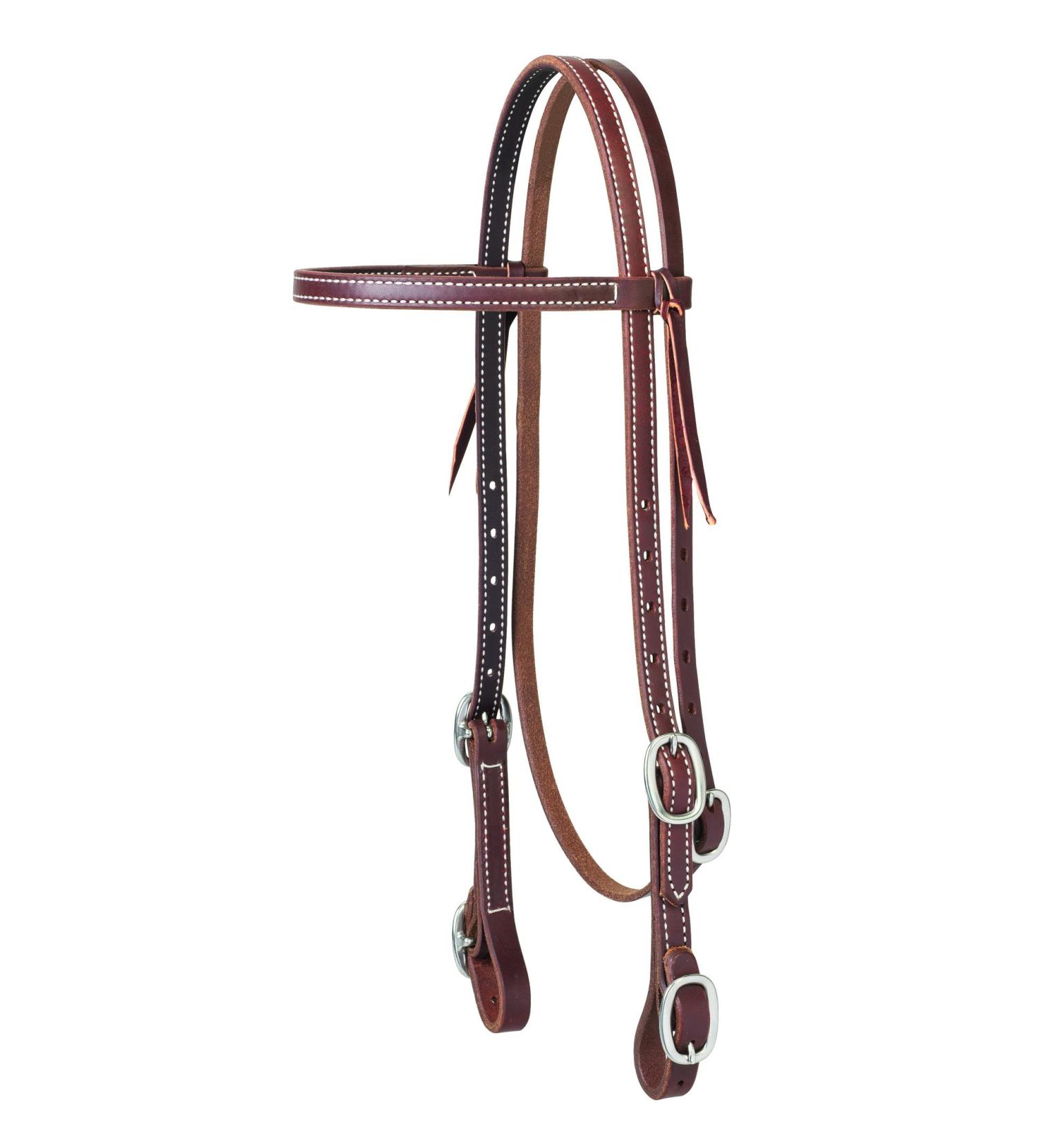 Weaver Leather Working Tack Browband Headstall with Buckle Bit Ends , 5/8"