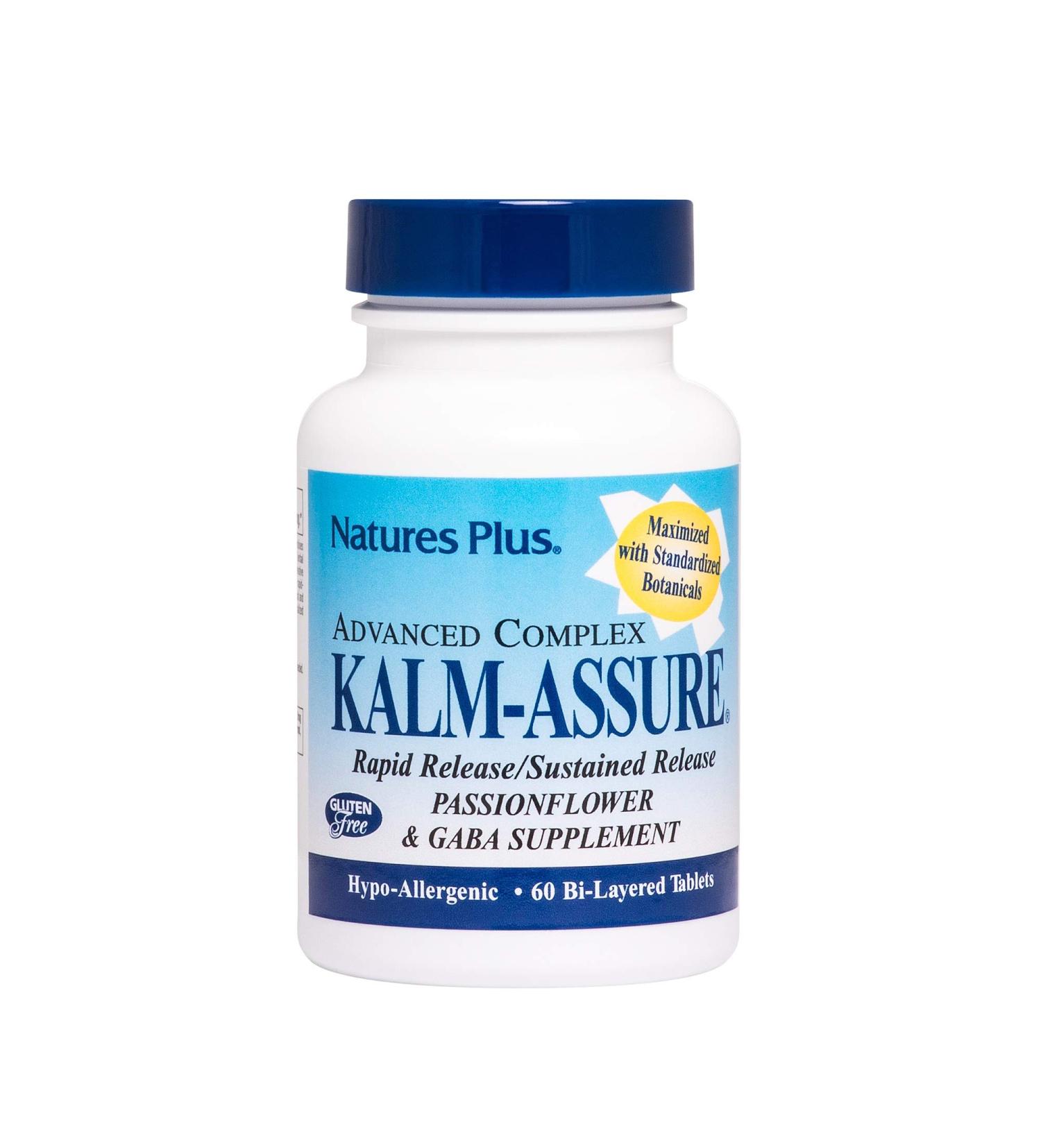 Nature's Plus Sustained Release - 60 Vegetarian Tablets - with Passionflower GABA Chamomile & Magnesium - Gluten-Free - 60 Servings