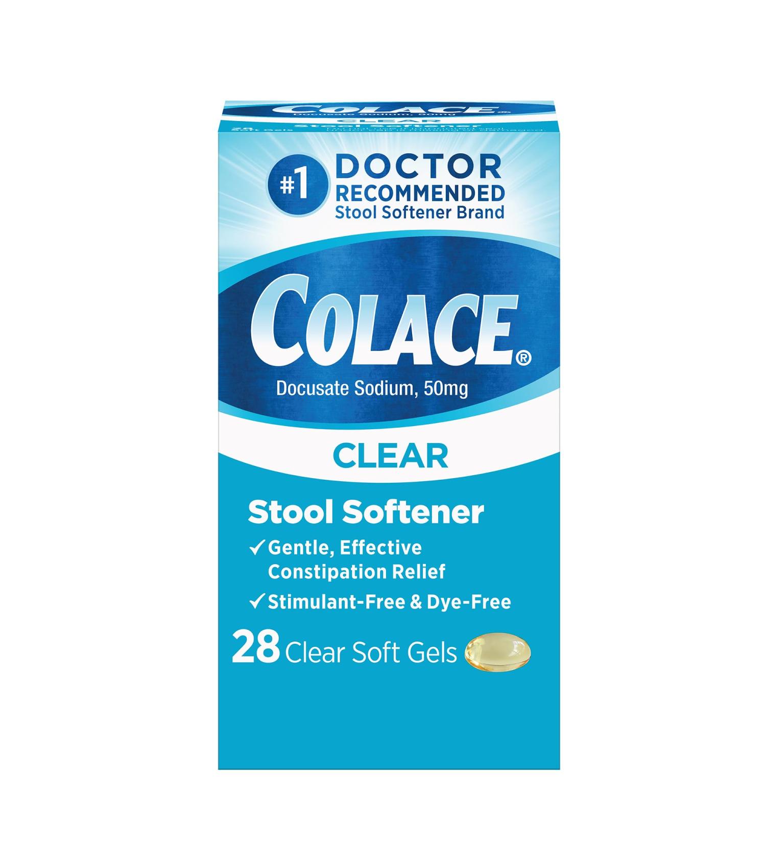 Senokot Regular Strength 50 Count Tablets and Colace Clear Stool Softener 28 Count Capsules Constipation Relief Bundle - Buy Online on GoSupps.com