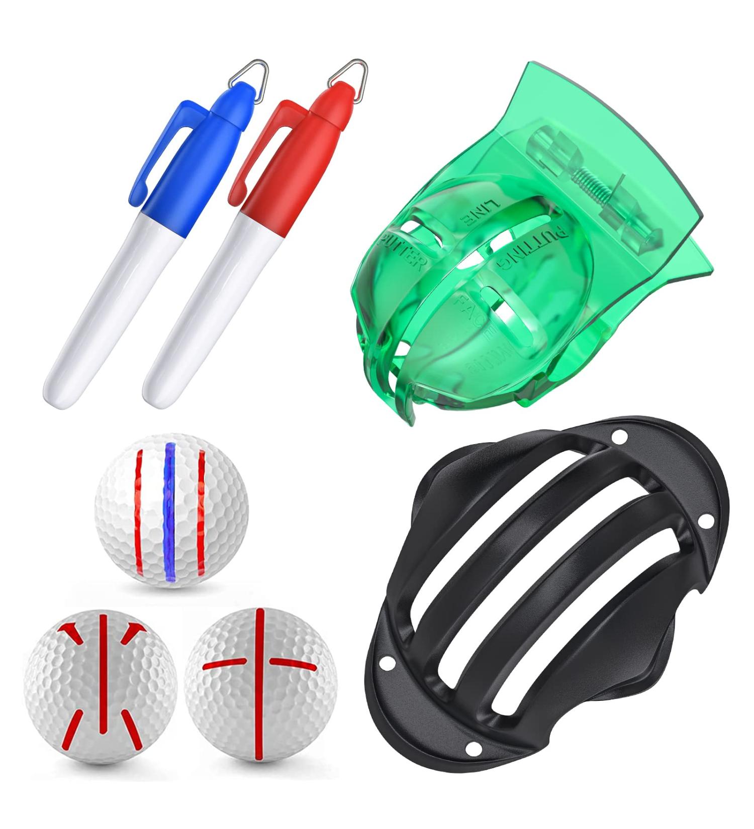 Vibit Golf Ball Liner Kit - 8 PCS Alignment Template Set with 4 Stencils & Marker Pens - Buy Online on GoSupps.com