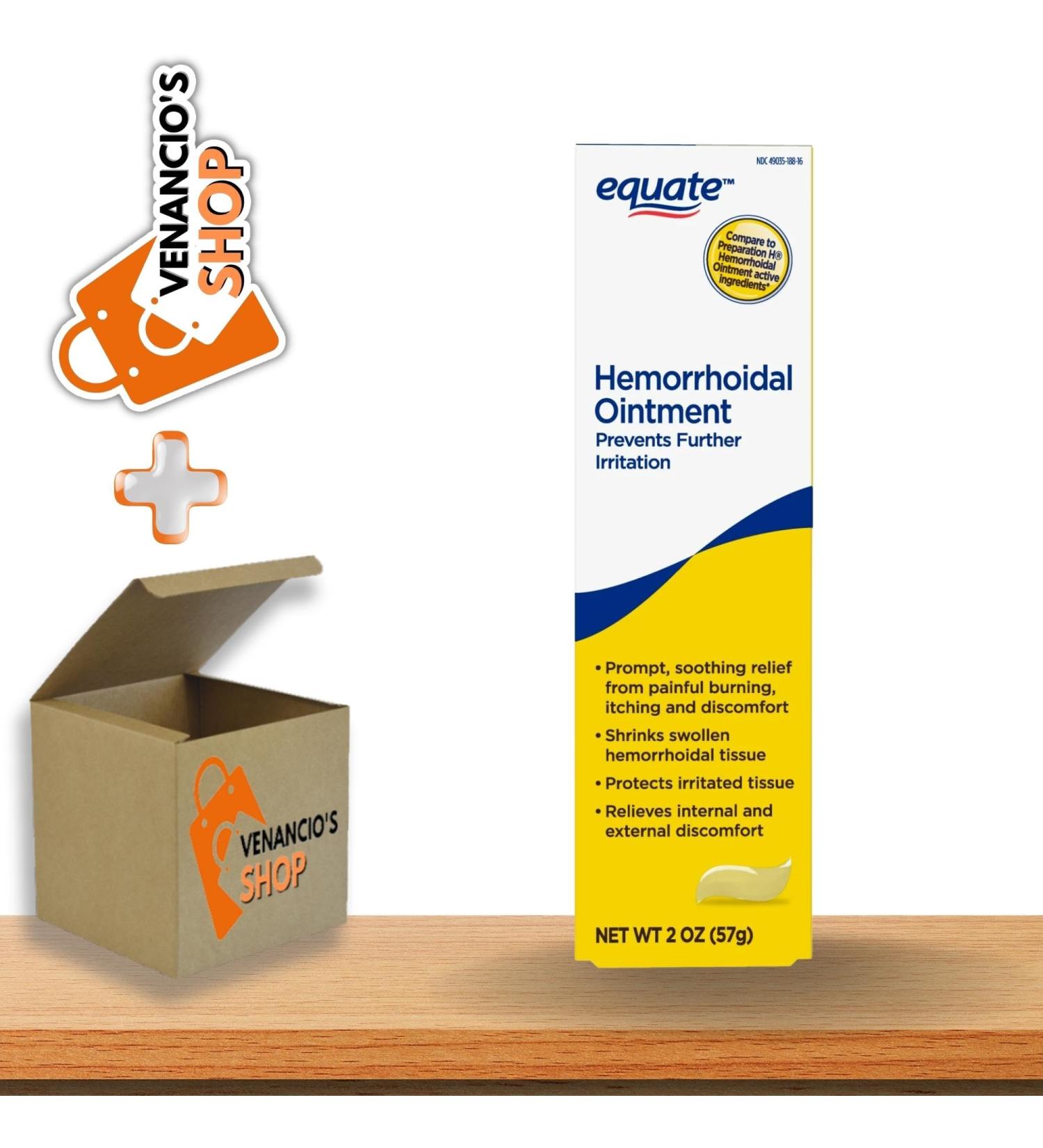 Equate Hemorrhoidal Ointment 2oz - Relief from Hemorrhoids - Includes Venancio sfridge Sticker - Buy Online on GoSupps.com