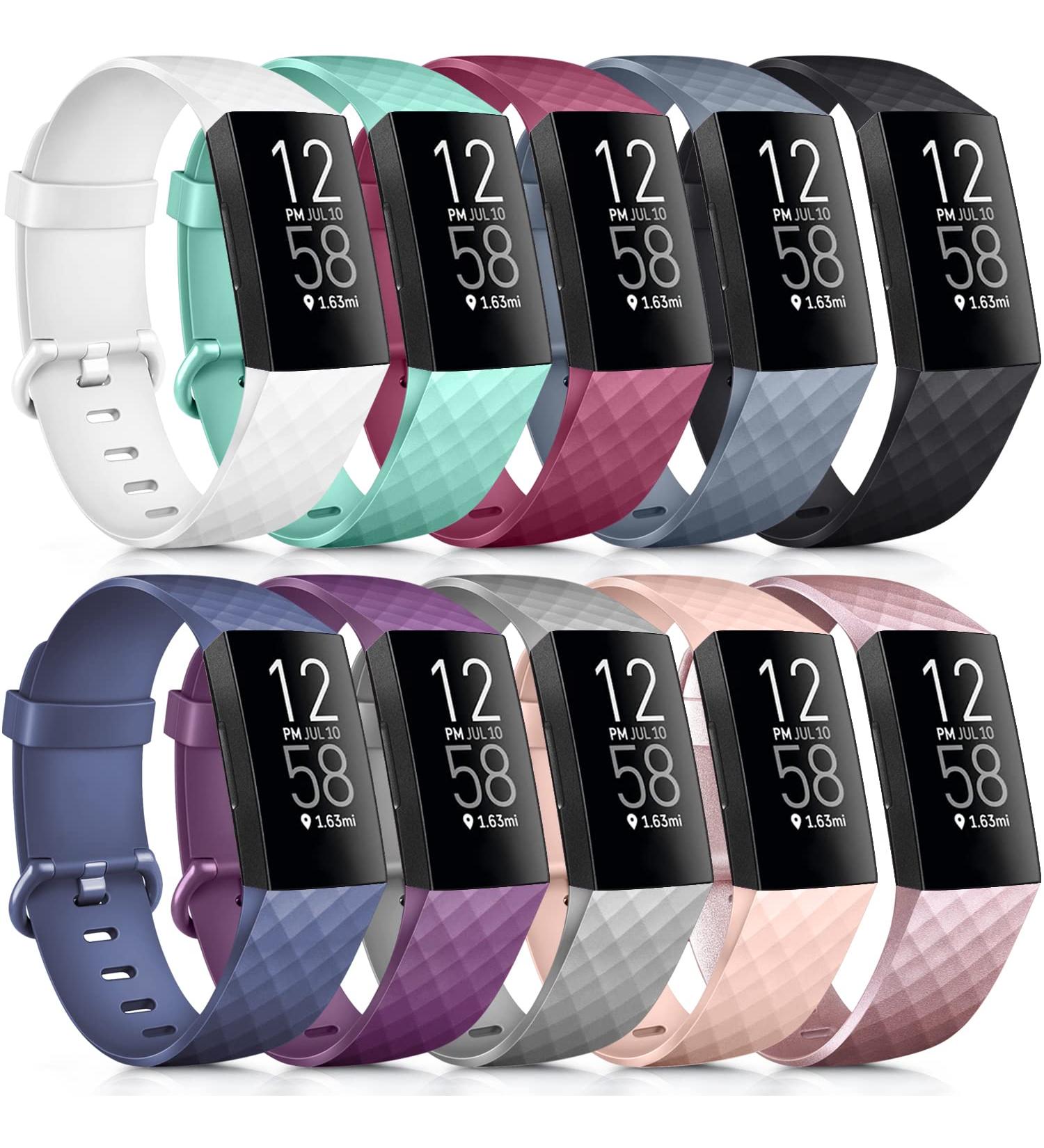 [10 Pack] Soft Silicone Wristbands Compatible with Fitbit Charge 4 Bands  Sports Replacement Straps for Fitbit Charge 4 / Fitbit Charge 3 / Charge 3 SE Women Men (Small  10 Pack C) Small 10 Pack C - Buy Online on GoSupps.com