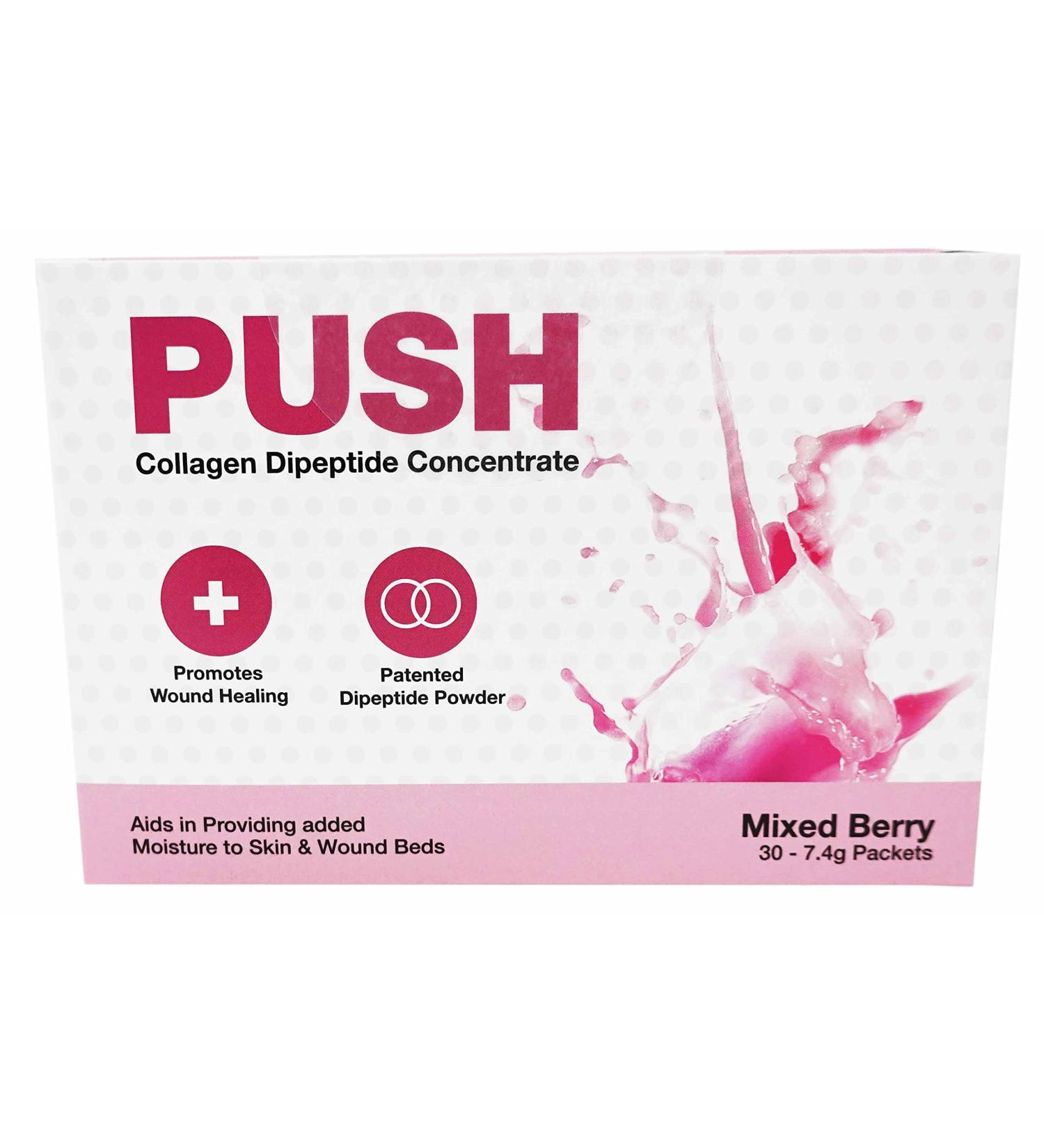 Push Collagen Dipeptide Concentrate - Mixed Berry Flavor | Boost Collagen Production for Healthy Skin - Buy Online on GoSupps.com