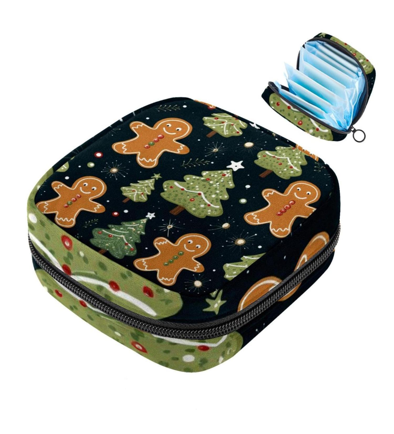 Shop MuooouM Christmas Gingerbread Pattern Storage Bags for Women - Portable Menstrual Cup & Zipper Pouch for Teenagers & Girls - Buy Online on GoSupps.com