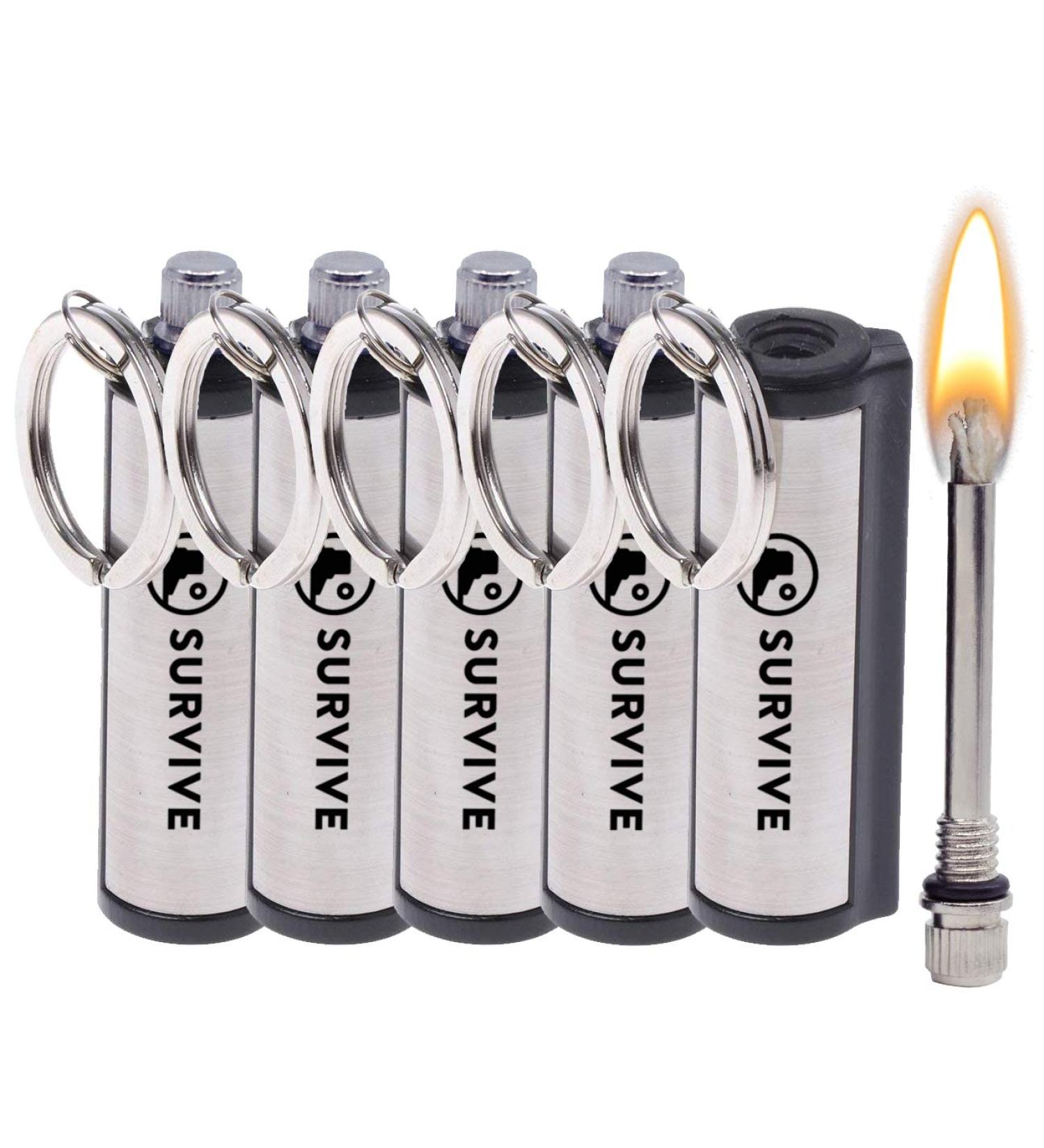 Survive Permanent Match 5-Pack: Forever Lighter Emergency Fire Starter Set with Metal Keychain - Buy Online on GoSupps.com