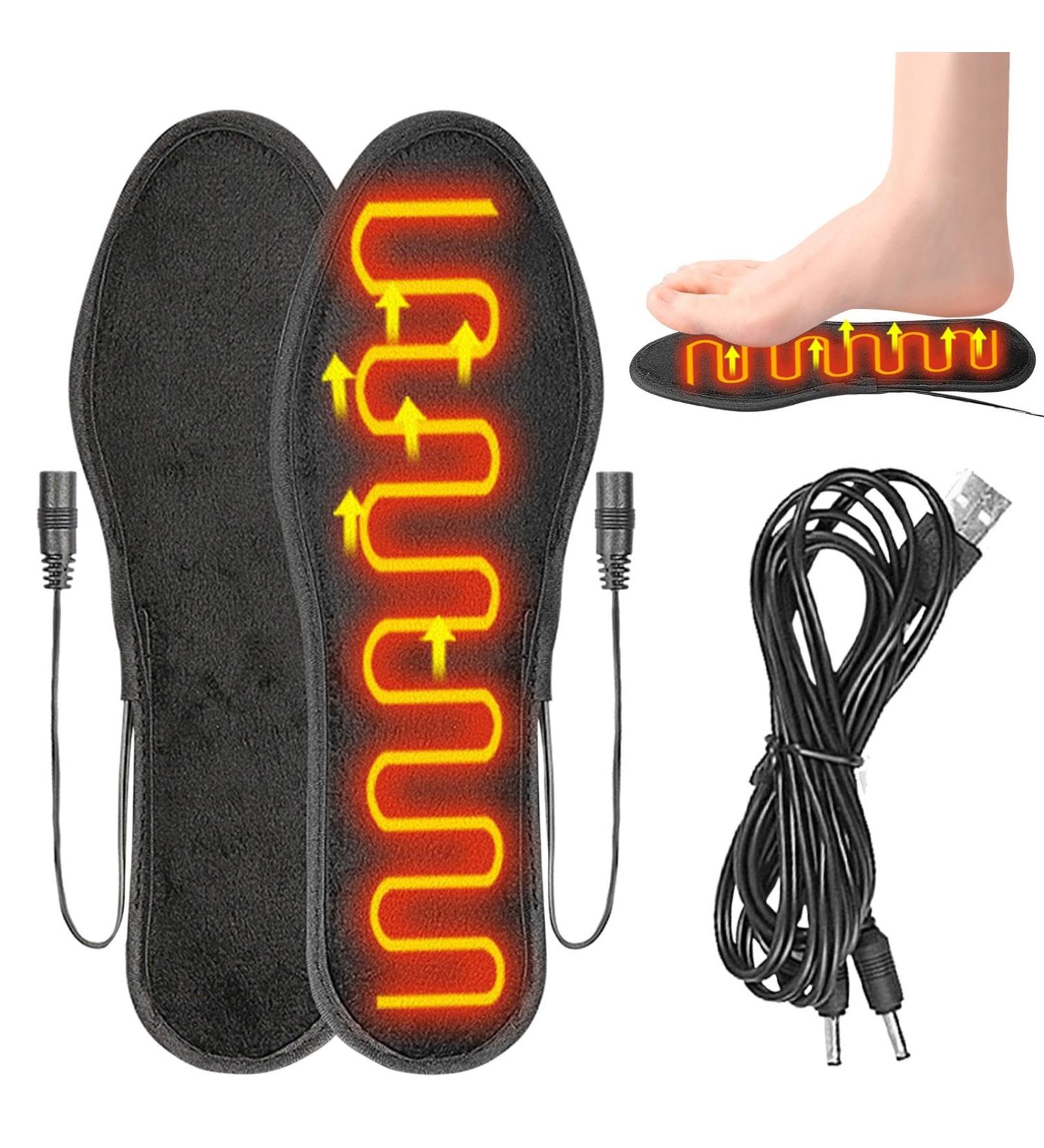 Rechargeable USB Heated Insoles - Cuttable Electric Foot Warmers for Sizes 37-38 | Washable Comfort & Warmth - Buy Online on GoSupps.com