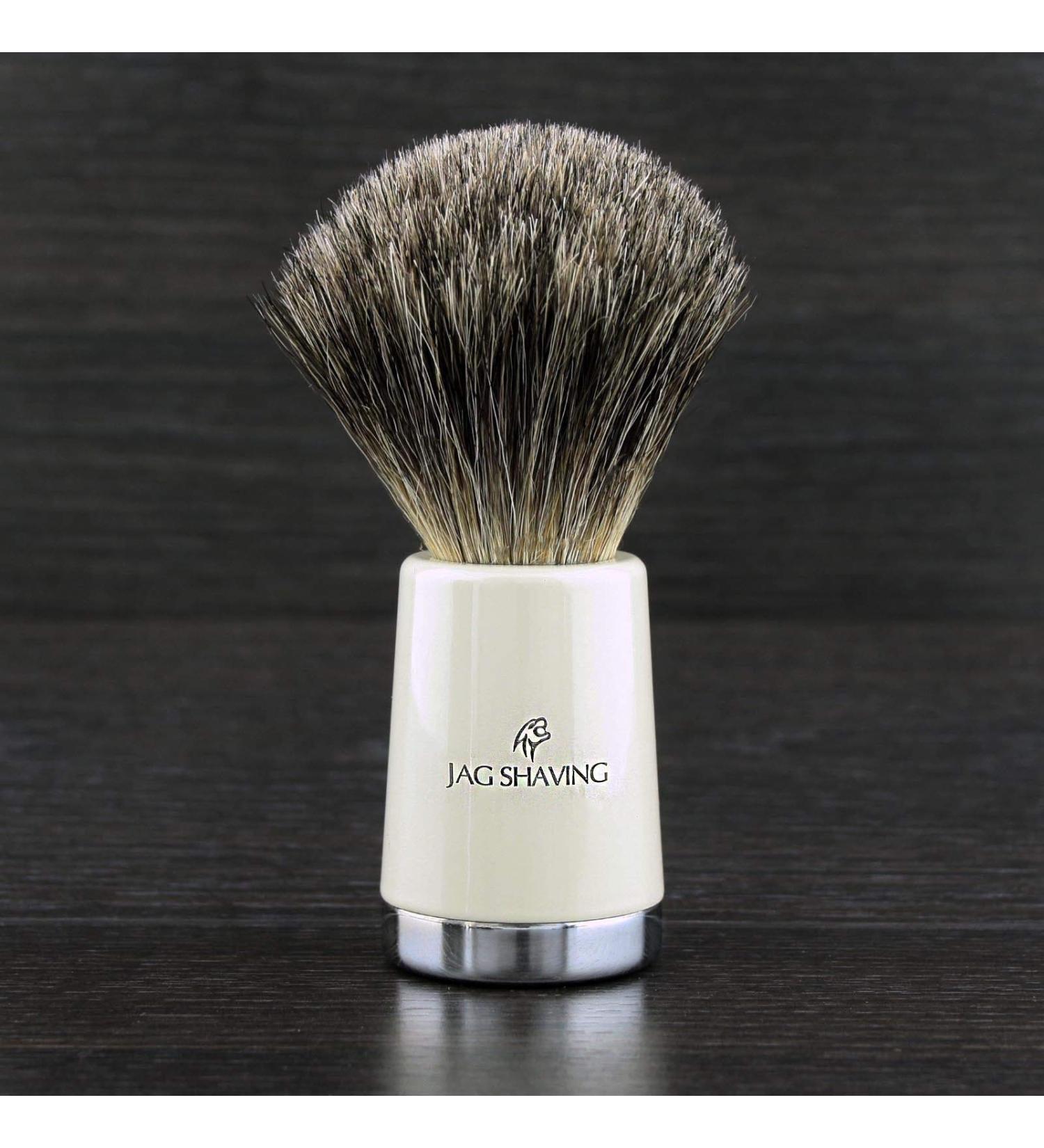 Ivory resin handle made men's shaving brush with great roof hair/finest hair on the market.Easy Maintain -Best for everyday use.