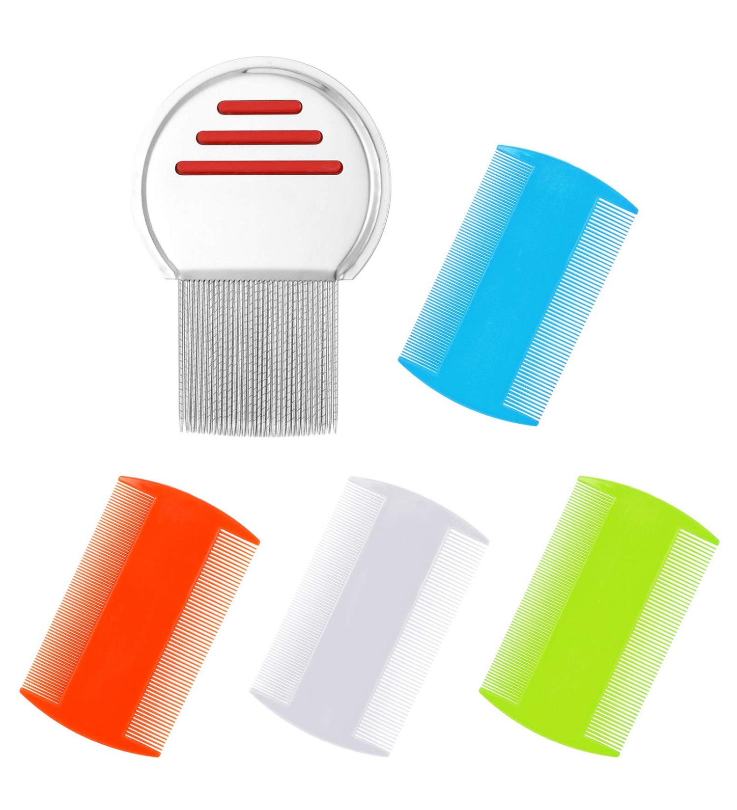 Upain 5-Piece Lice Comb Set | Double-Sided Nissenkamm & Metal Teeth for Cats Dogs & Humans | Extra Fine Flea Comb to Remove Nits and Shed Hair - Buy Online on GoSupps.com