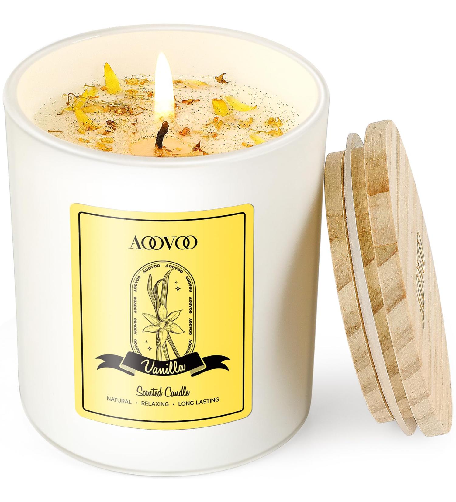 AOOVOO Scented Candles for Women - Natural Soy Wax Gifts for Home | Perfect for Christmas Birthday & Mother's Day - Vanilla Fragrance - Buy Online on GoSupps.com