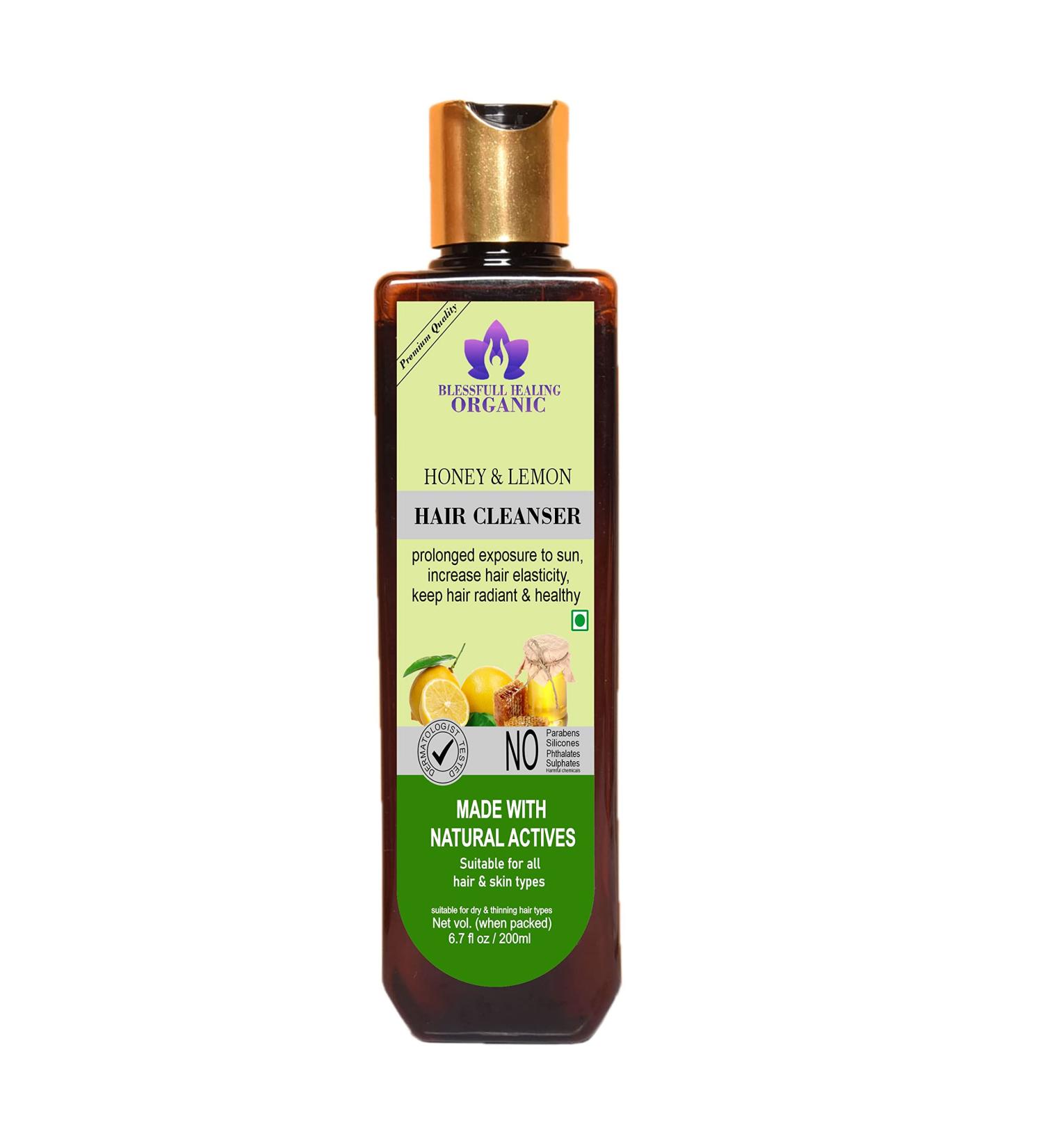 Blessfull Healing Organic Honey & Lemon Hair Cleanser | Shampoo 200 ML (Packing May Vary) - Buy Online on GoSupps.com