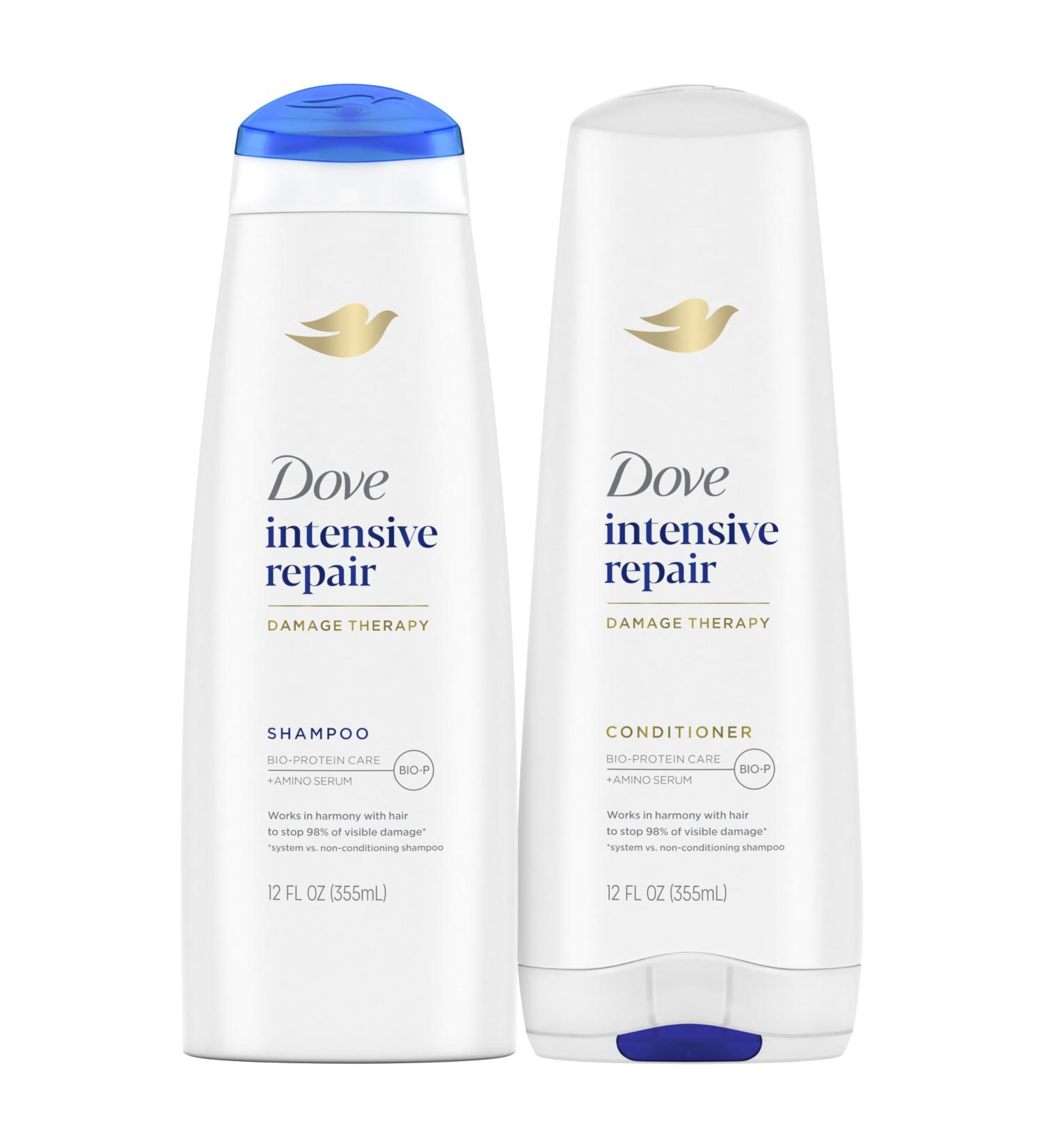 Dove Strengthening Shampoo & Conditioner Set - Intensive Repair for Damaged & Dry Hair with Keratin - 12 oz (2 Count - Buy Online on GoSupps.com