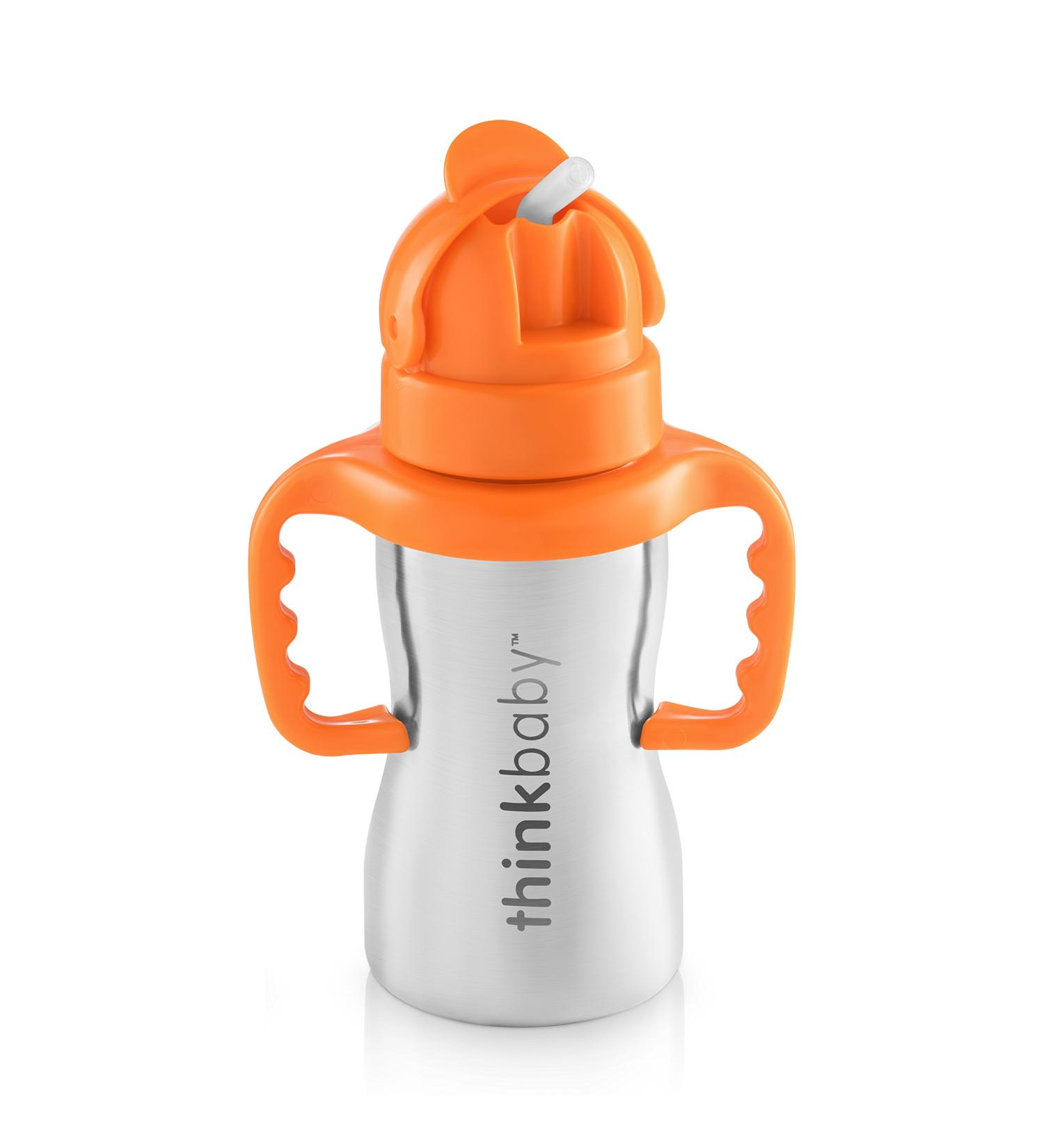 Thinkbaby Stainless Steel Thinkster Bottle - Orange 9oz | Durable & Safe Drinking for Kids - Buy Online on GoSupps.com