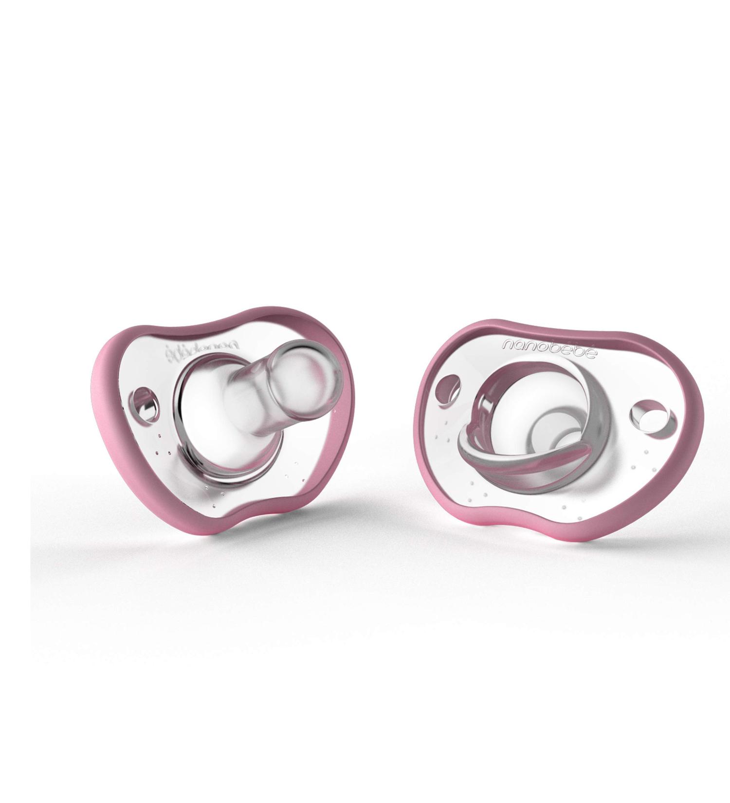 B aba pacifier flexible pink 3 m 2 pieces Pink 3m+