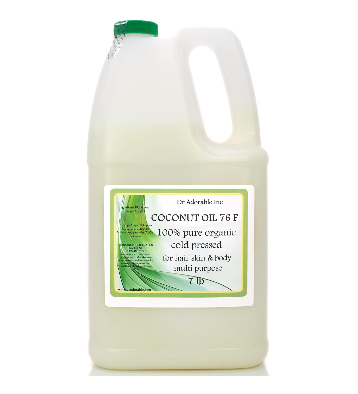 Buy Dr Adorable 7 lb Coconut Oil - 100% Pure Organic Cold Pressed | International Shipping Available - Buy Online on GoSupps.com