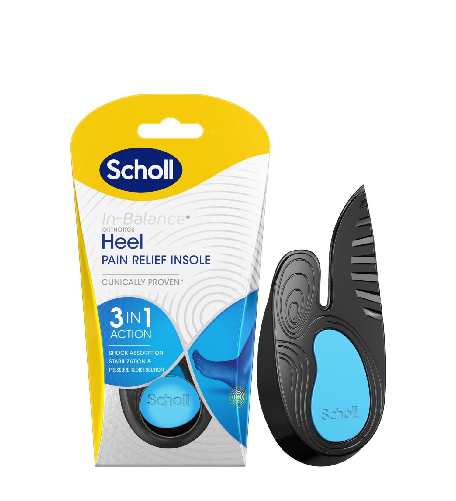 Scholl In-Balance Orthotics Insoles - Heel Pain Relief 3-in-1 - Small (UK 4.5-6.5) - Buy Online on GoSupps.com