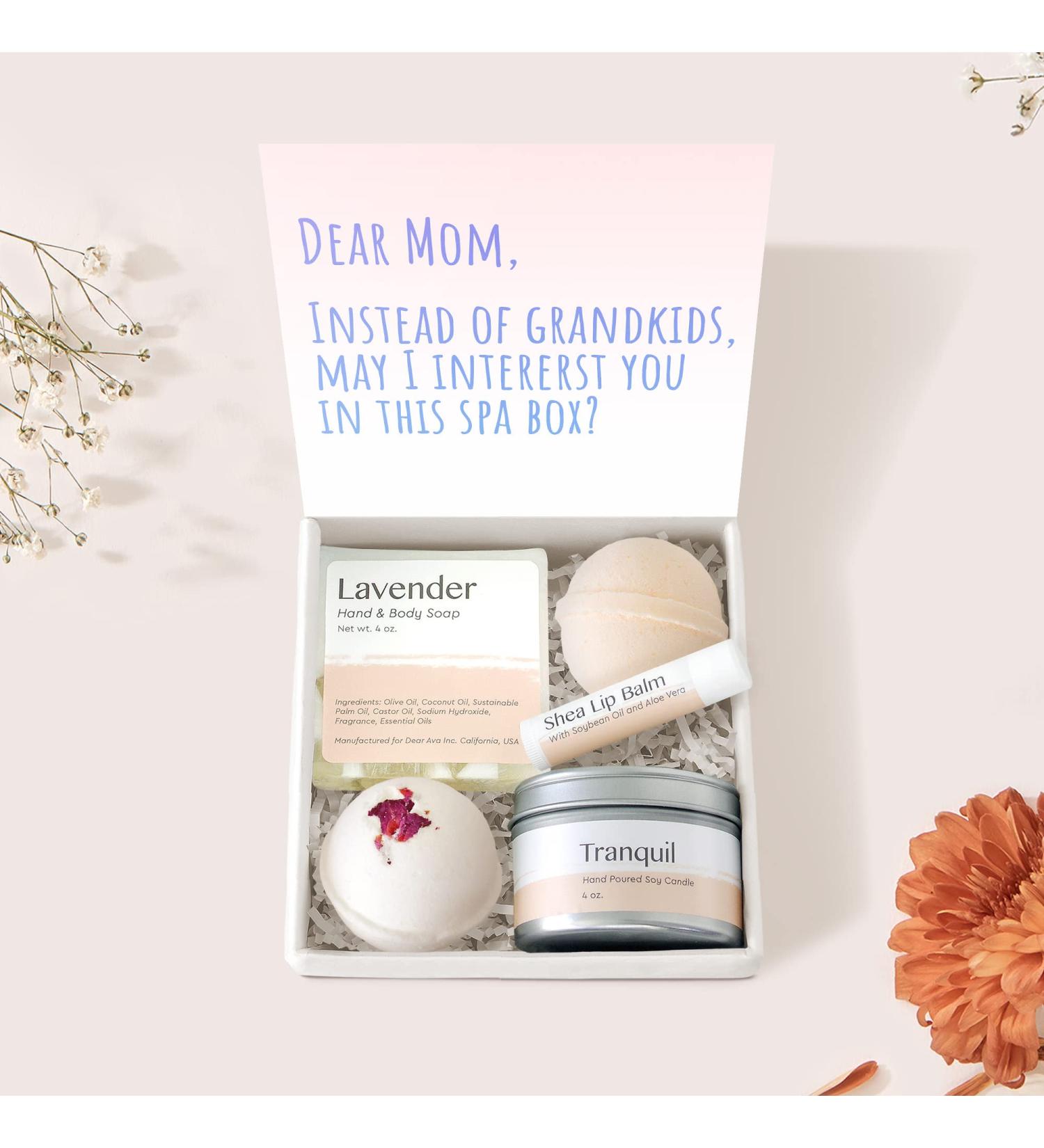 Dear Ava Spa Gifts for Women - Organic Self-Care Luxury Bath & Body Kit | Relaxing Anti-Stress Set with Heartfelt Card - Perfect Gift for Mom - Buy Online on GoSupps.com