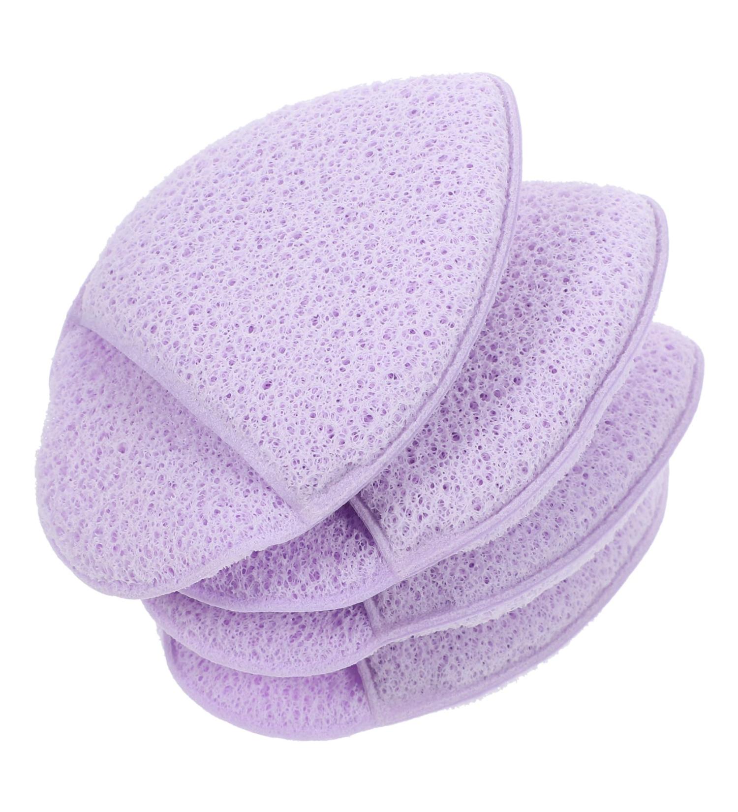 Beaupretty 4pcs Face Wash Sponges - Purple Facial Cleansing & Makeup Removing Puff - Gentle Scrubber for Skin Care - Buy Online on GoSupps.com