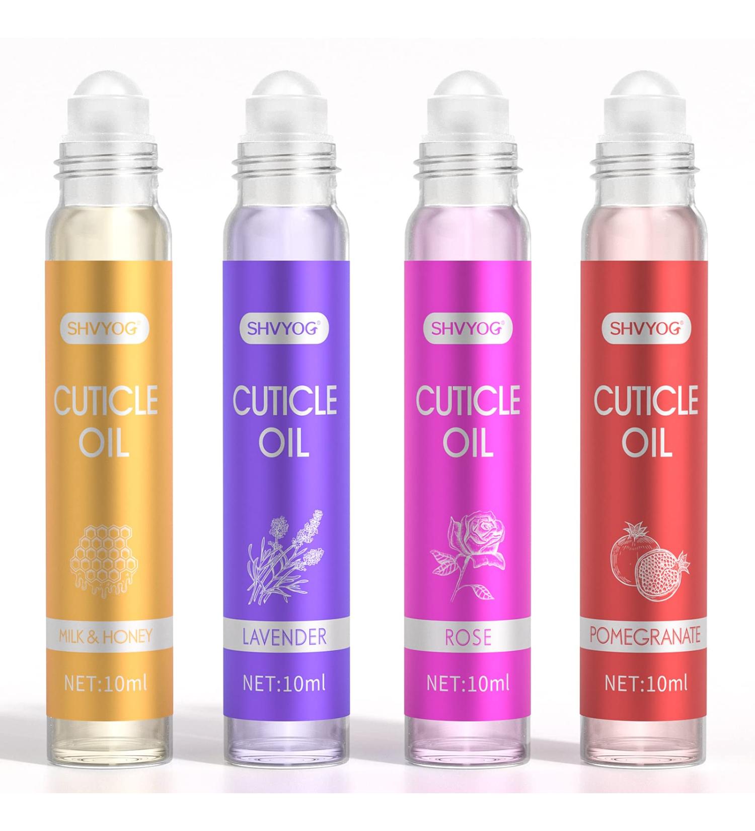 SHVYOG Cuticle Oil Pen - Nail Strengthener for Damaged Nails - Hydrating Treatment with Milk & Honey, Pomegranate, Rose, Lavender (4 * 10ml) - Buy Online on GoSupps.com