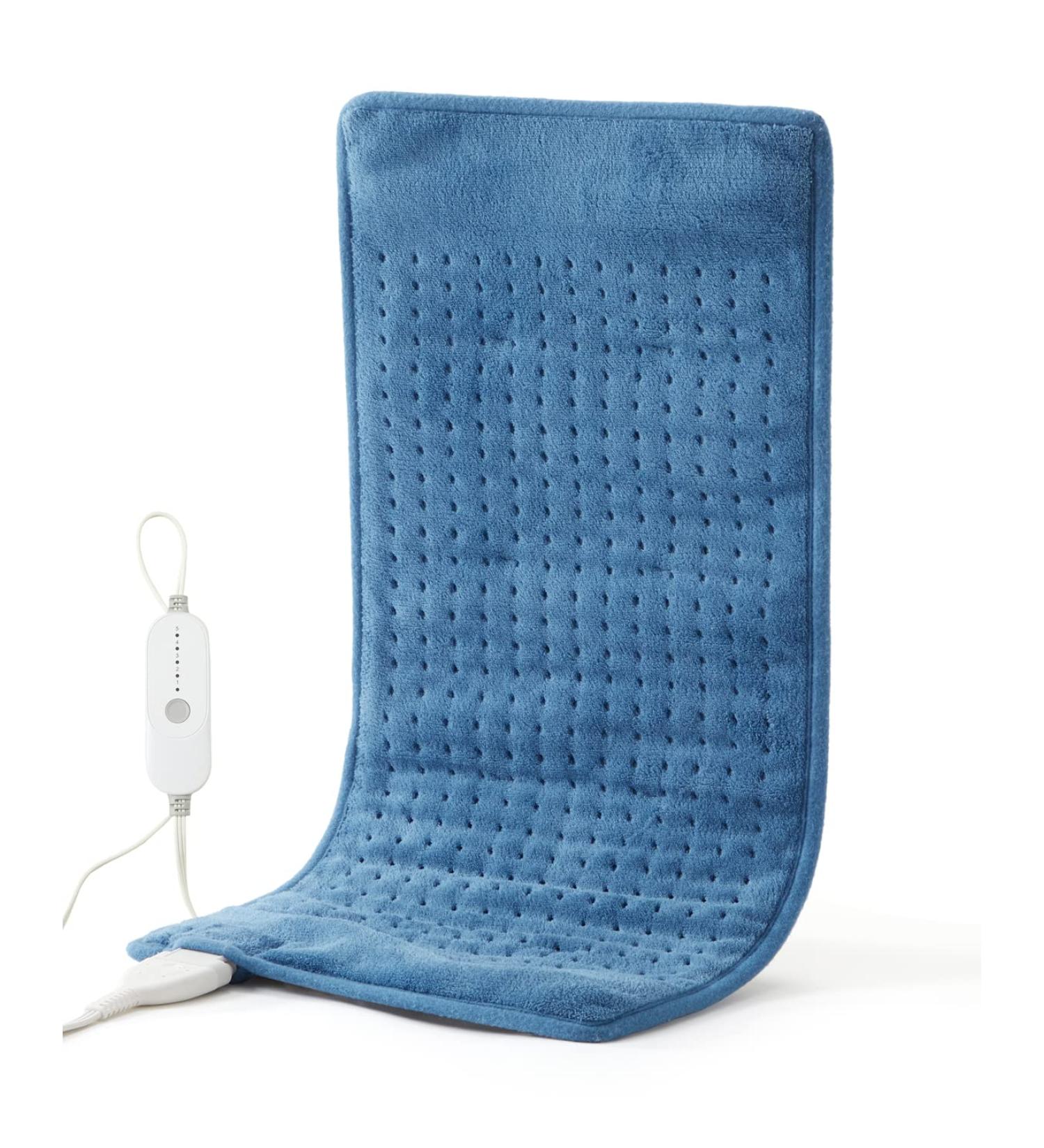 Heating Pad for Back Pain Relief - Hot Electric Heated Pad with Auto Shut Off, 5 Heat Settings, Dry & Moist Heat Option - 12X24 Soft Flannel Lake Blue - Buy Online on GoSupps.com