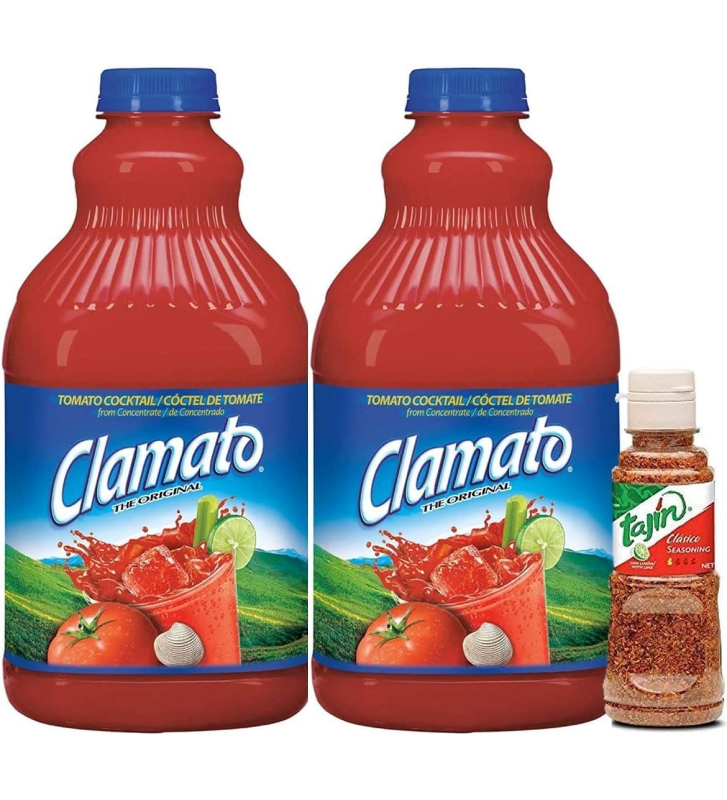 Clamato - Motz Pack Tomato Juice Bottles 2 x 945 ml + Tajin Classic Mexican Condiment - Promotoo - Buy Online on GoSupps.com