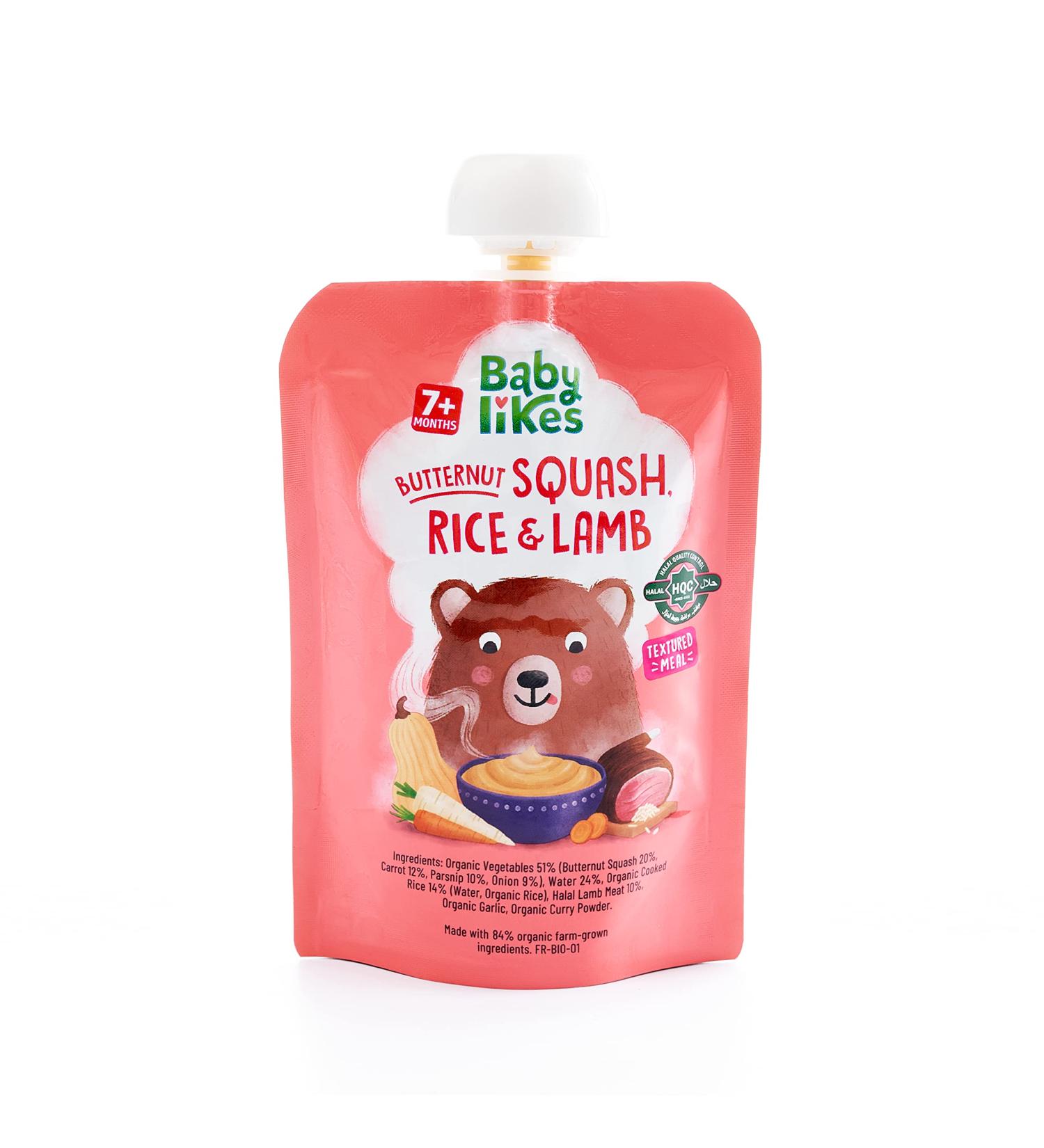 Organic Butternut Squash Rice and Lamb Baby Puree - 130g | Halal | 7+ Months - Buy Online on GoSupps.com