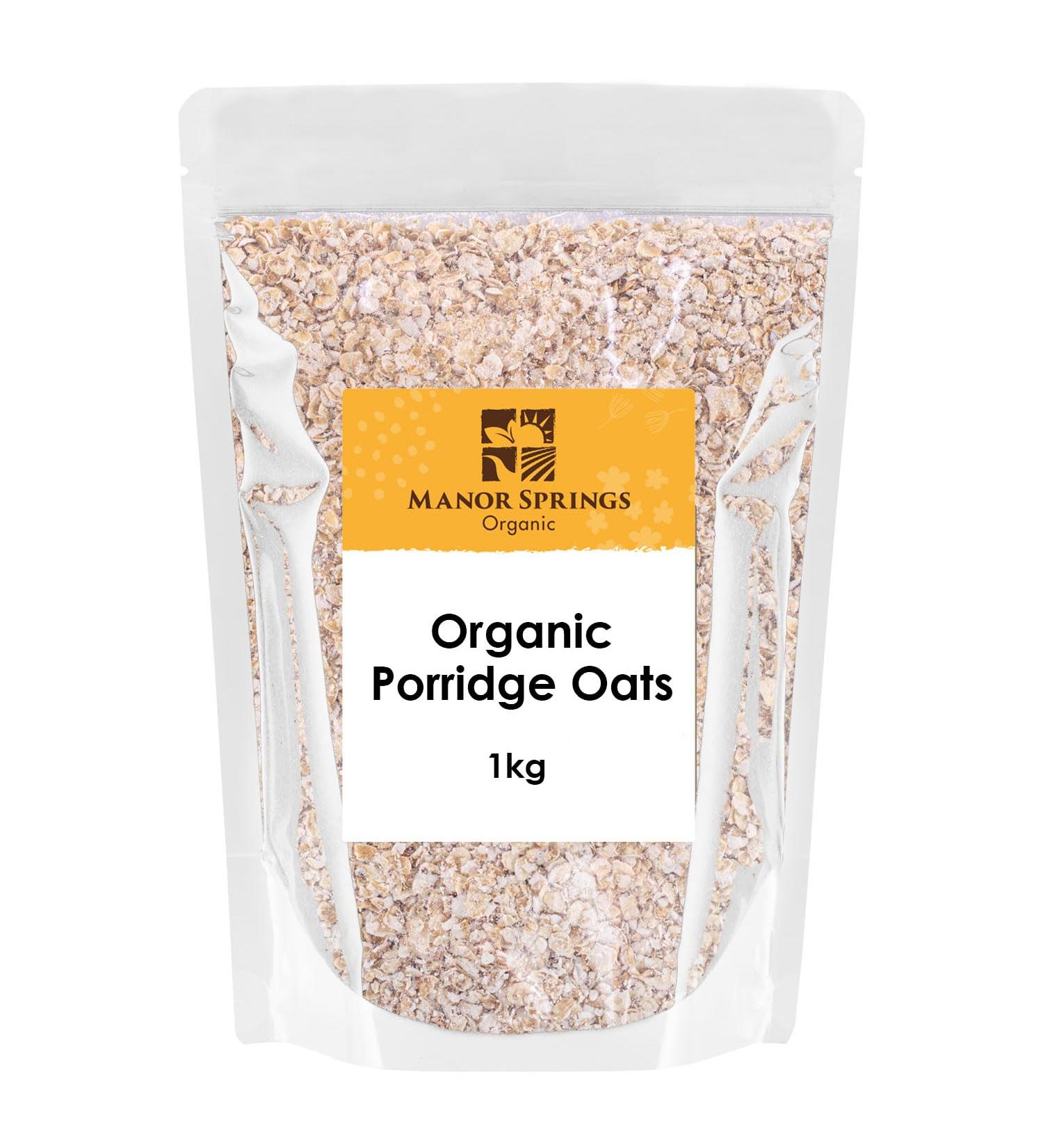 Organic Porridge Oats 1kg by Manor Springs Organic - Buy Online on GoSupps.com