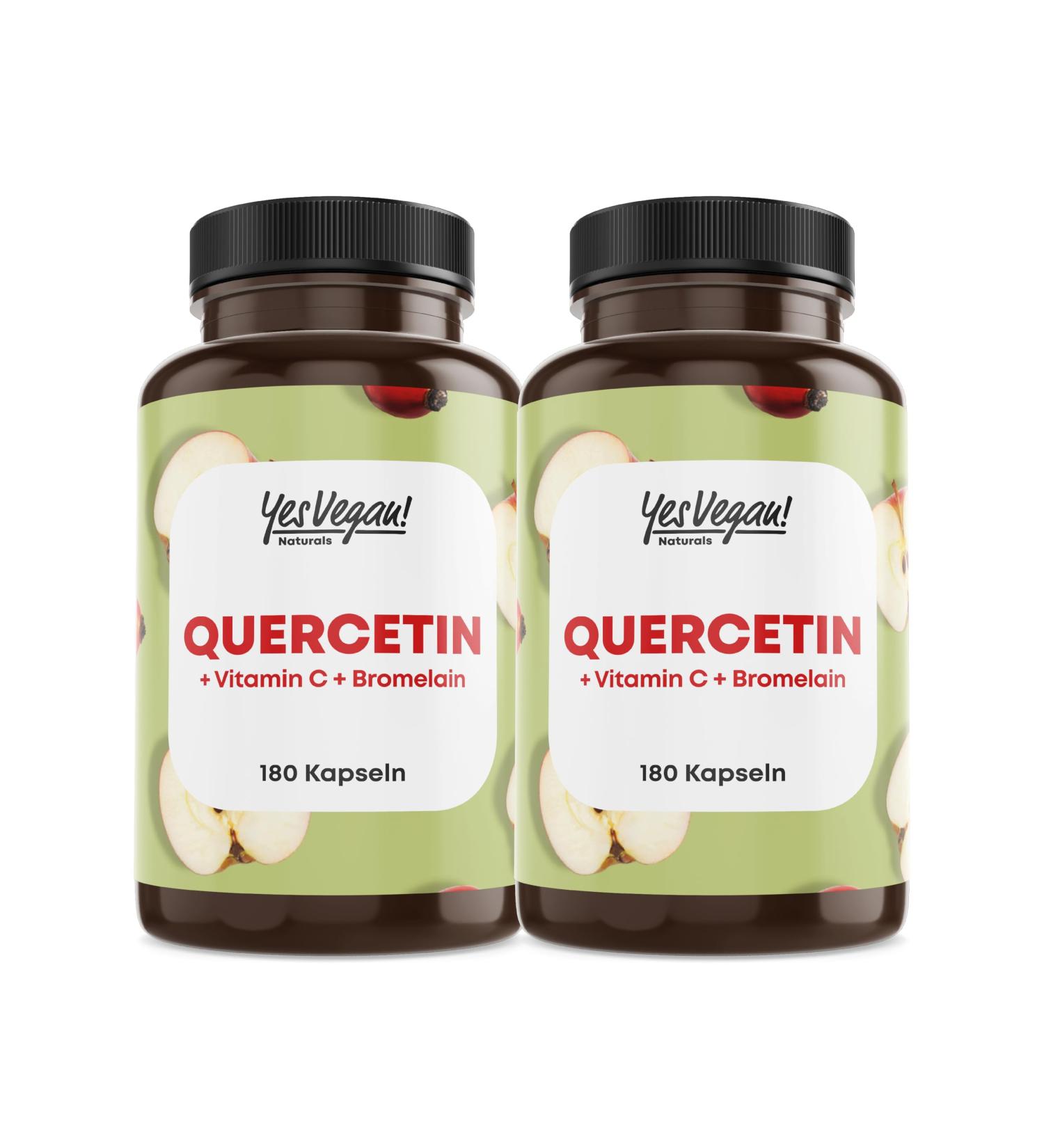 High-Quality Quercetin 180 Capsules - Vegan with Vitamin C & Bromelain | Pack of 2 | Fast International Shipping - Buy Online on GoSupps.com