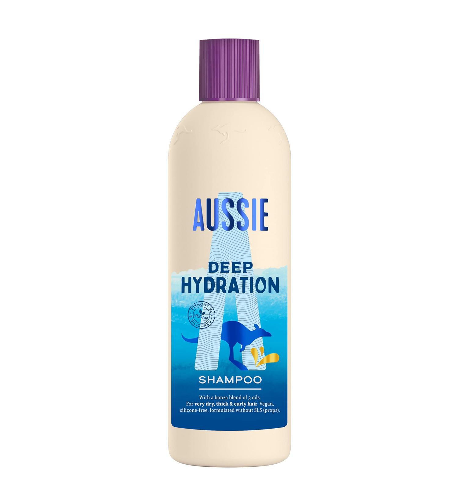 Aussie Deep Hydration Ultra-Rich Vegan Shampoo - Intense Hydration - For Very Dry Thick and Curly Hair - With Avocado Jojoba and Macadamia Nut Oil 300 ml - Buy Online on GoSupps.com