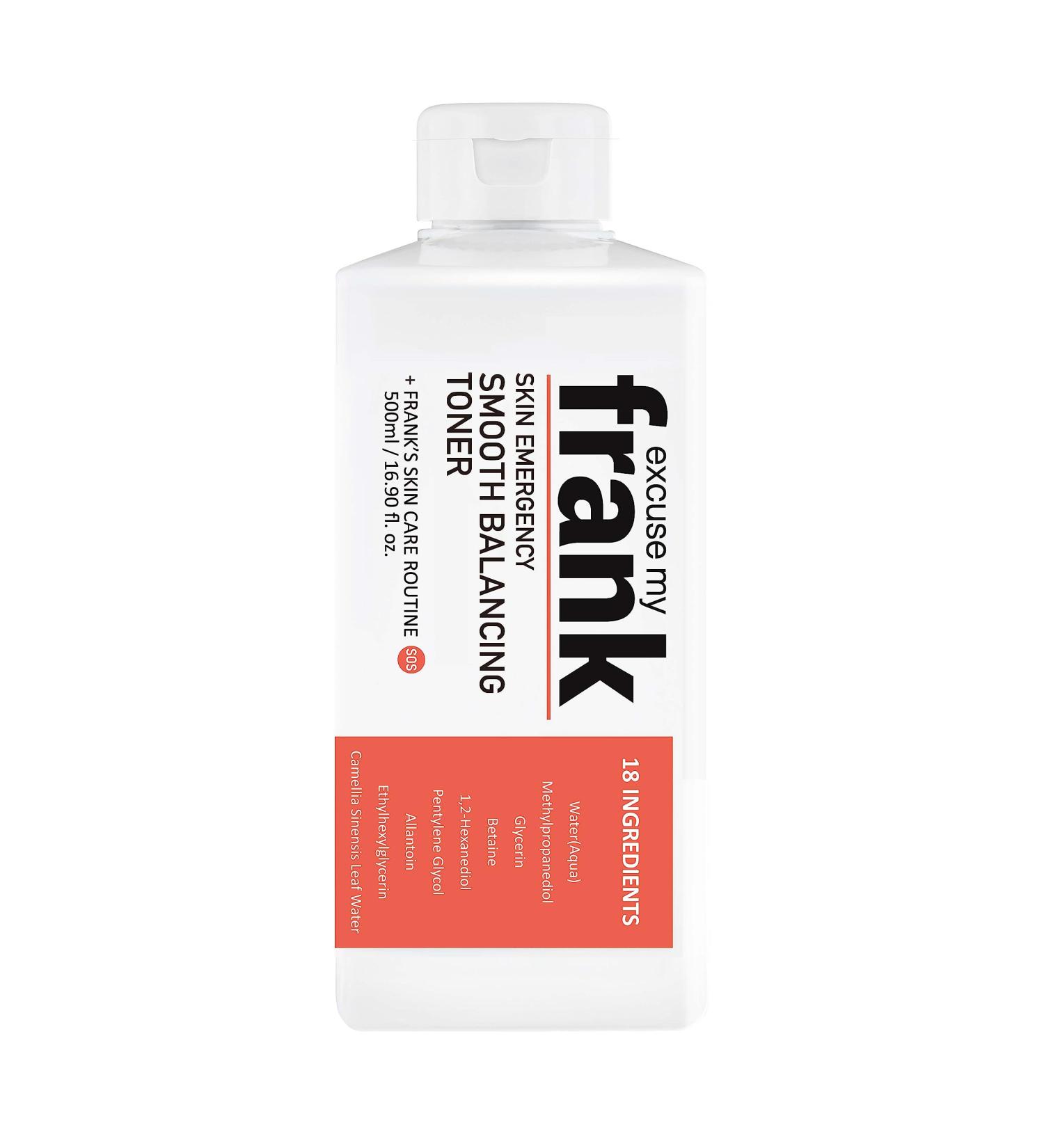 Excuse My Frank Skin Emergency Smooth Balancing Toner 500ml - Hydrating Calming Pore Minimizing Vegan & Cruelty-Free - Shop Internationally - Buy Online on GoSupps.com