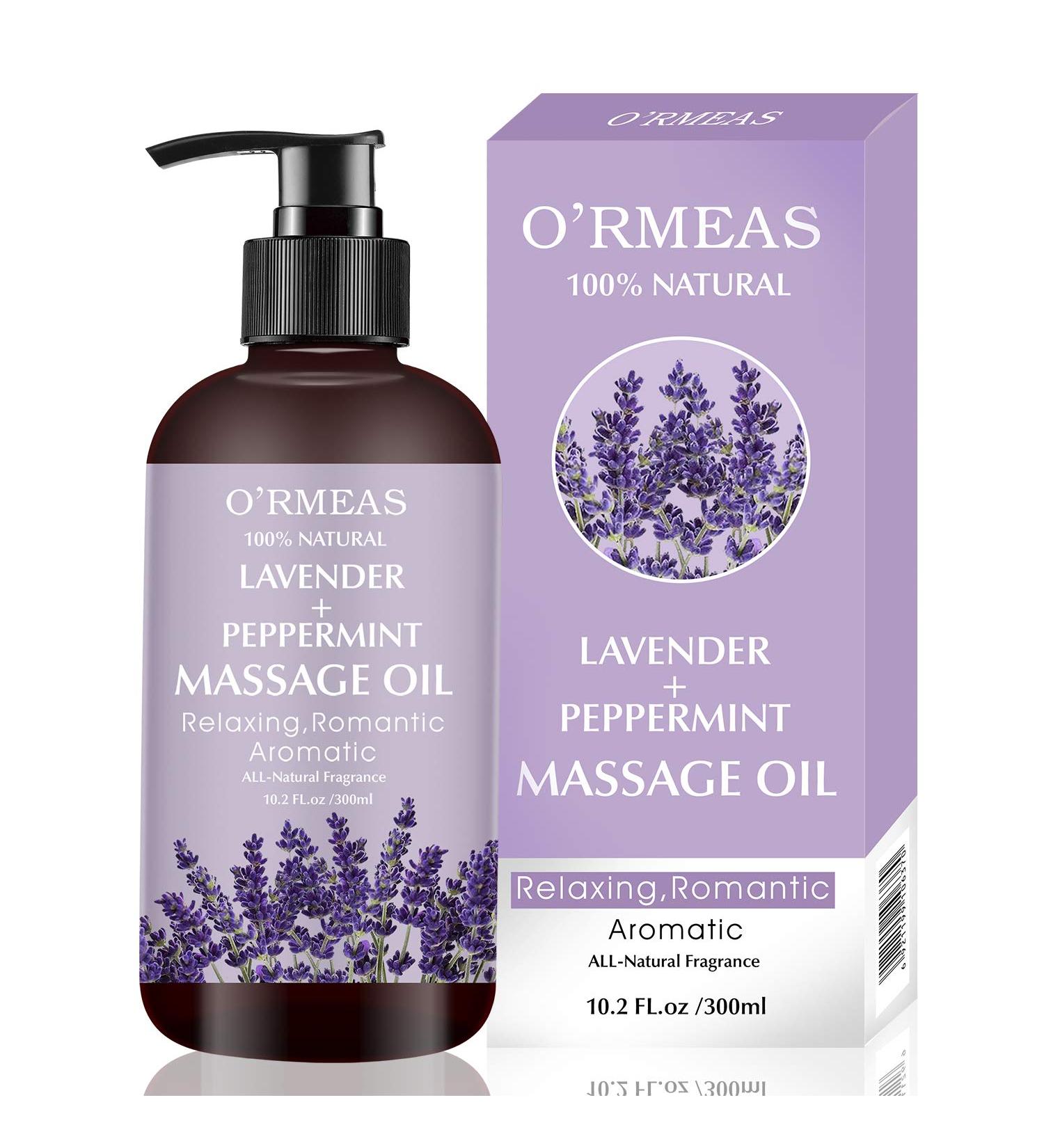 Buy Lavender Peppermint Massage Oil - 10.2 fl. oz | Moisturizing Body Oil for Men & Women | Soothing Skin Care - Buy Online on GoSupps.com