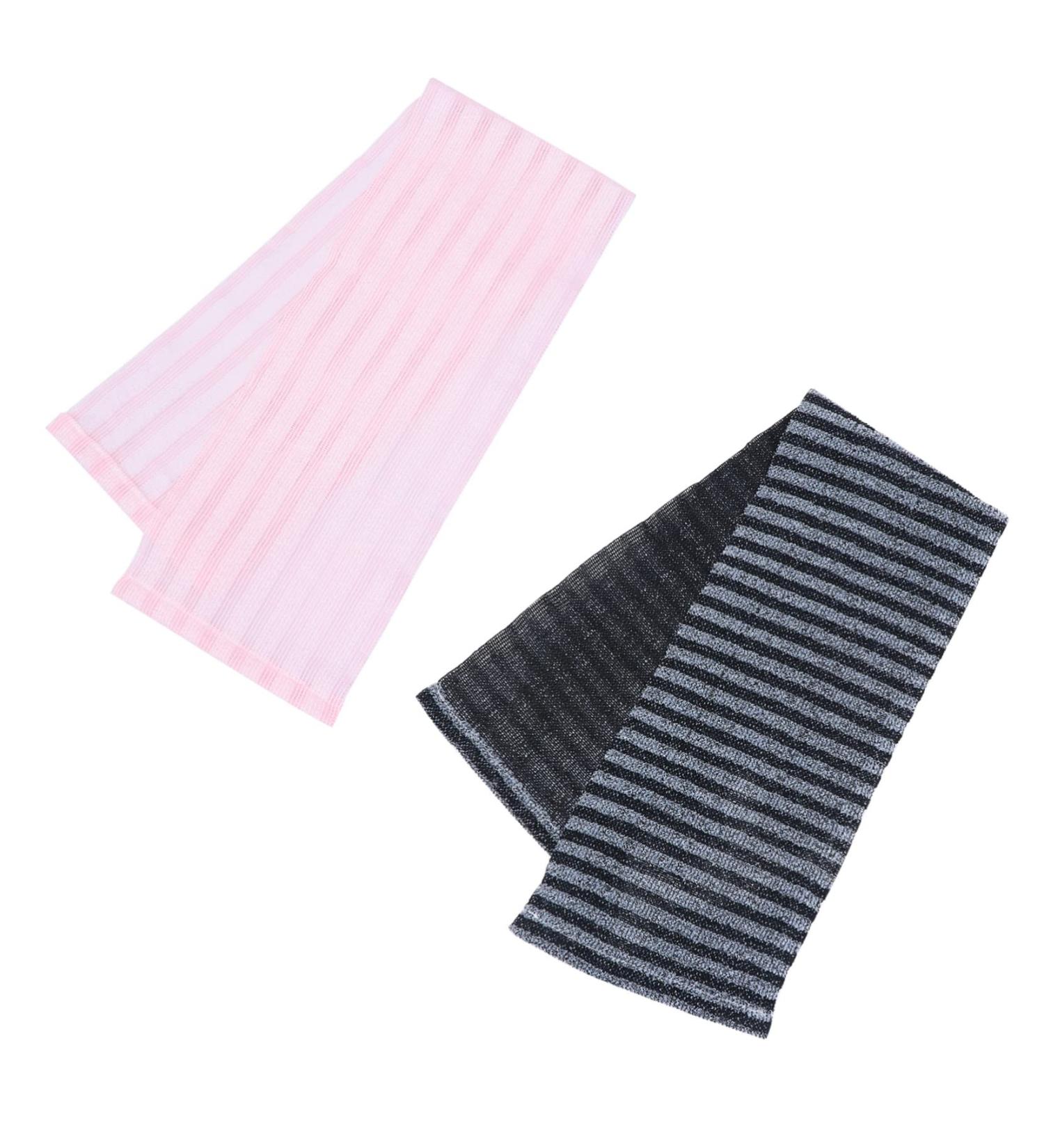Silicone Body Brush Bath Towel Set - 2Pcs Pull Back Strip Scrubber for Adults | 100x25cm - Buy Online on GoSupps.com