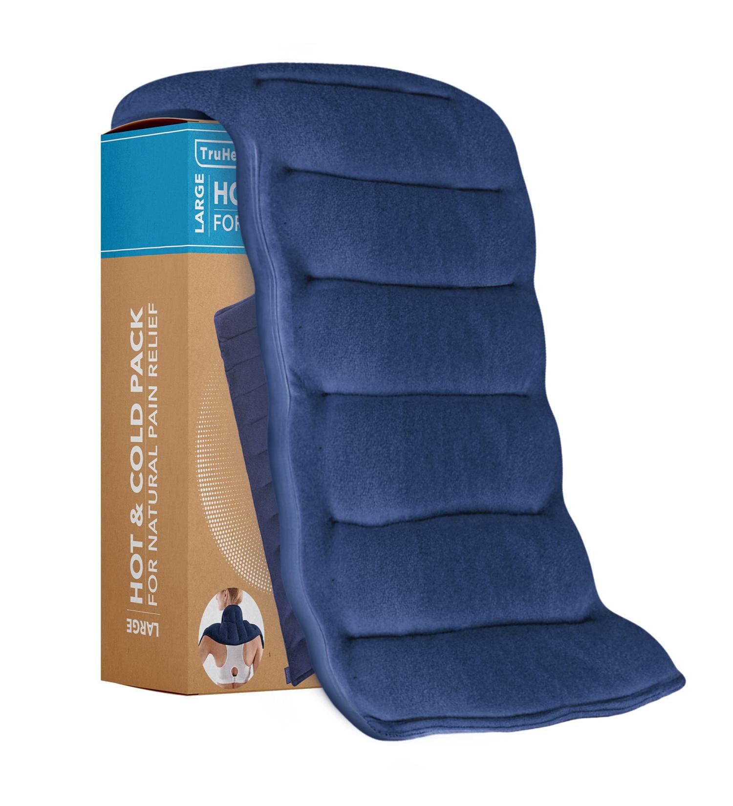 TruHealth Weighted Microwavable Heating Pad - FSA HSA Approved | Soft Plush Cover | Natural Unscented Flaxseed | Moist Heat/Cooling | Large Navy - Buy Online on GoSupps.com