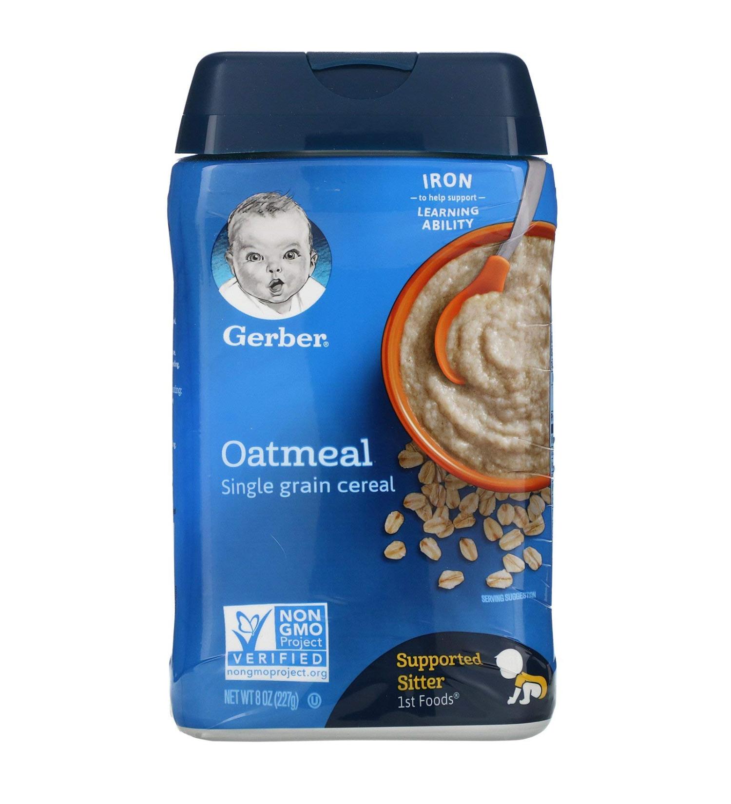 Gerber Baby Cereal, Oatmeal, 8 Ounce Oatmeal 8 Ounce (Pack of 1)