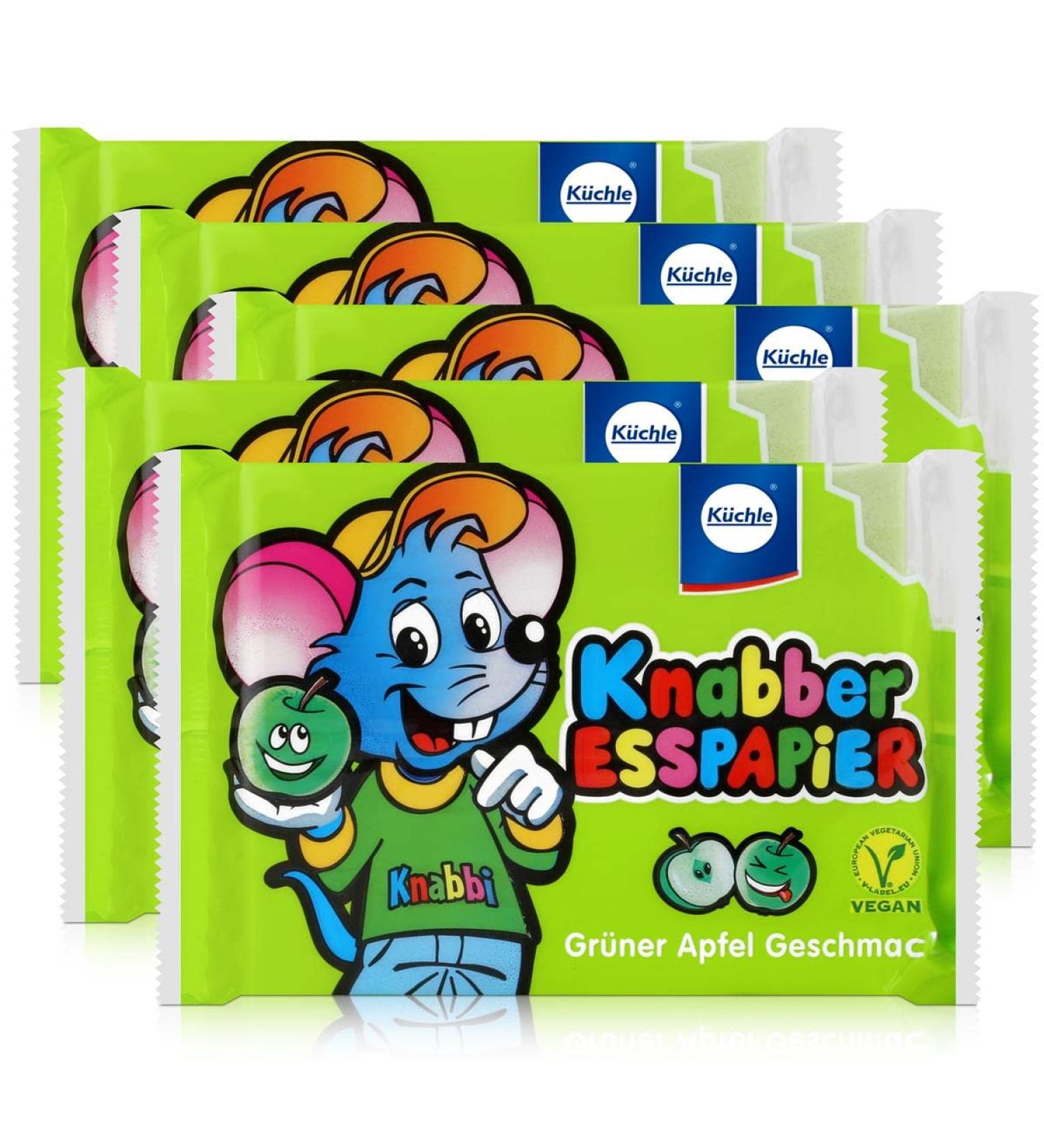 K chle Nibbles Edible Paper Green Green Apple Flavour 25g Wafers (Pack of 5)