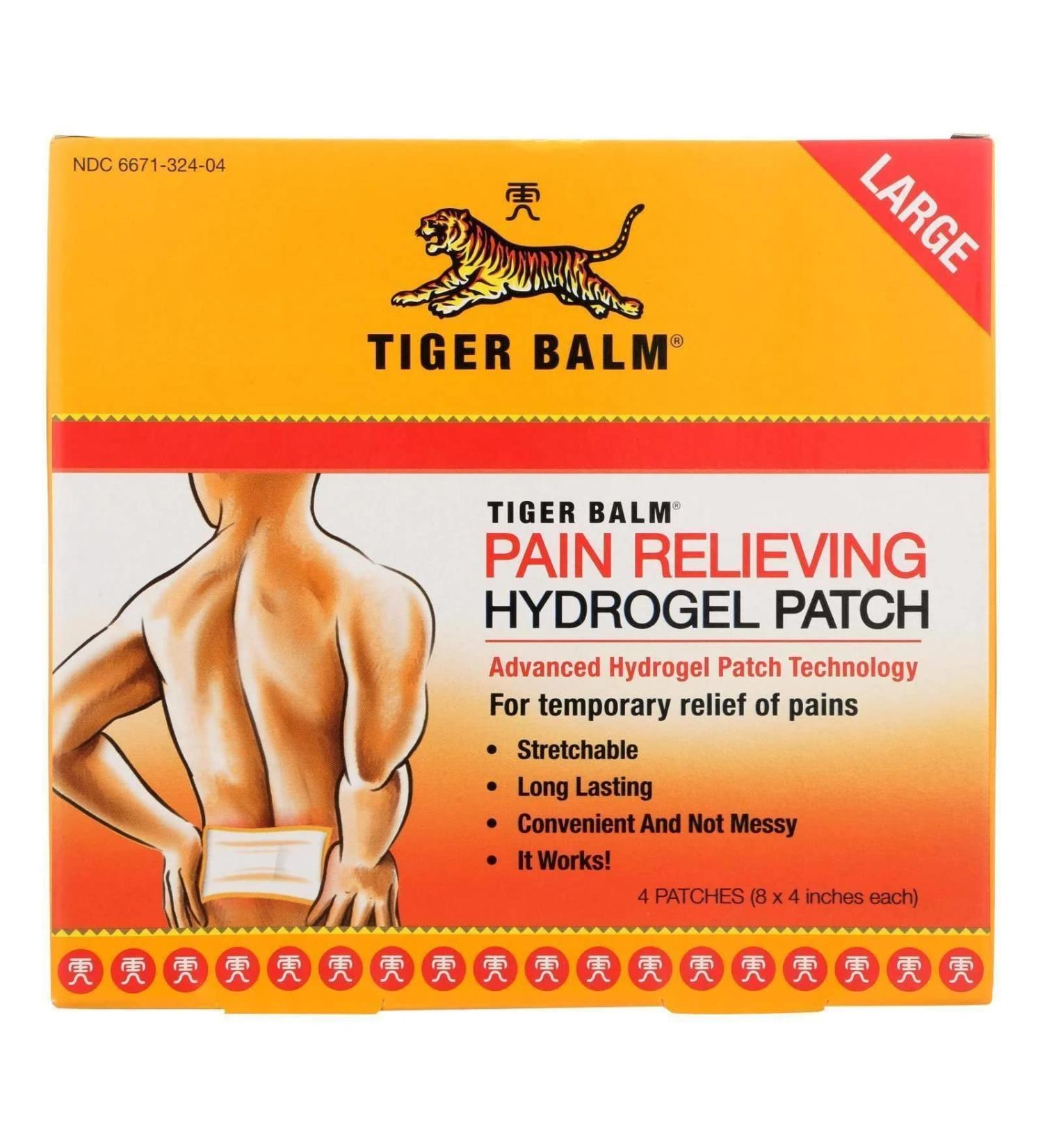 Tiger Balm Pain Relieving Patch Large 4 Each - Pack of 2 | Fast-acting Pain Relief - Buy Online on GoSupps.com