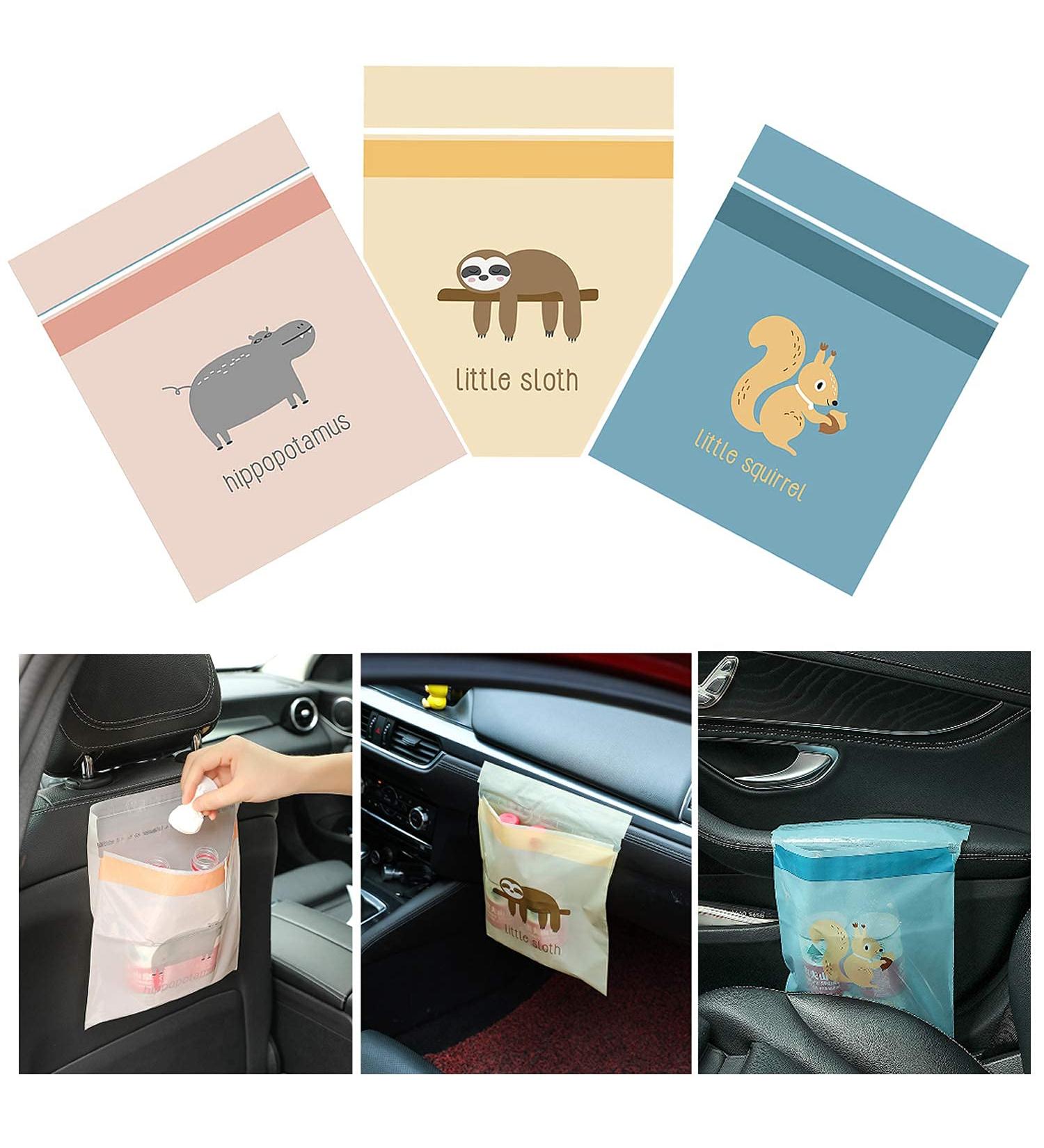 PORRUNNY 60 Pieces Disposable Garbage Bags Self-Adhesive Trash Bags Suitable for Vehicles Bedrooms Offices Convenient and Durable Leak-Proof Vomit Bags - Buy Online on GoSupps.com