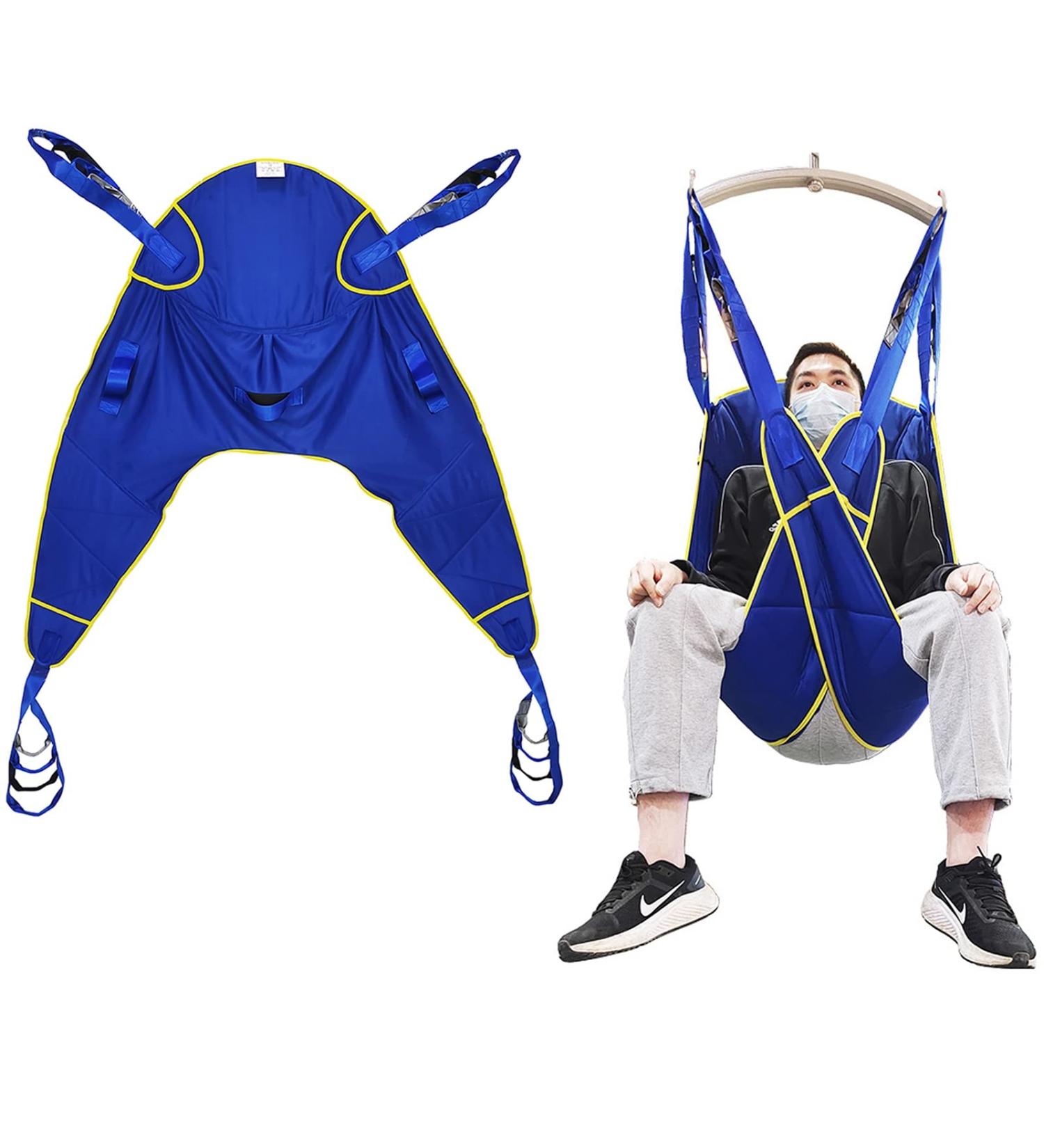 Universal Patient Lift Sling Medical Padded Sling with Head Support Divided Leg Shower Sling for Transfers from Bed to Wheelchair - Buy Online on GoSupps.com