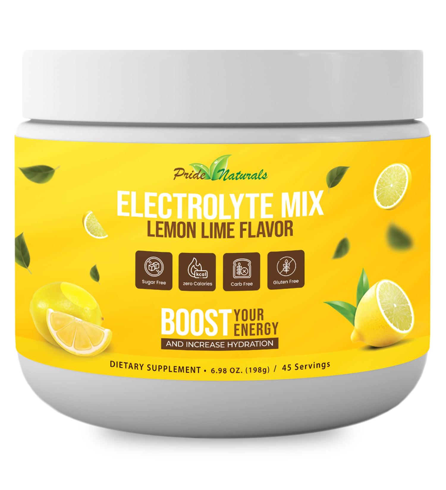 Electrolyte Powder - Sugar Free Vegan Workout Recovery | Lemon Lime - 45 Servings | Pure Keto & Paleo Hydration - Buy Online on GoSupps.com
