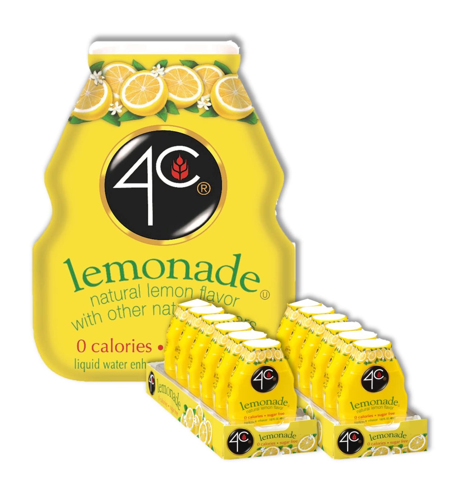 4C Sugar Free Lemonade Liquid Water Enhancer  12 Pack  Premium Natural Flavors  0 Calorie Lemonade 12 Count (Pack of 1) - Buy Online on GoSupps.com