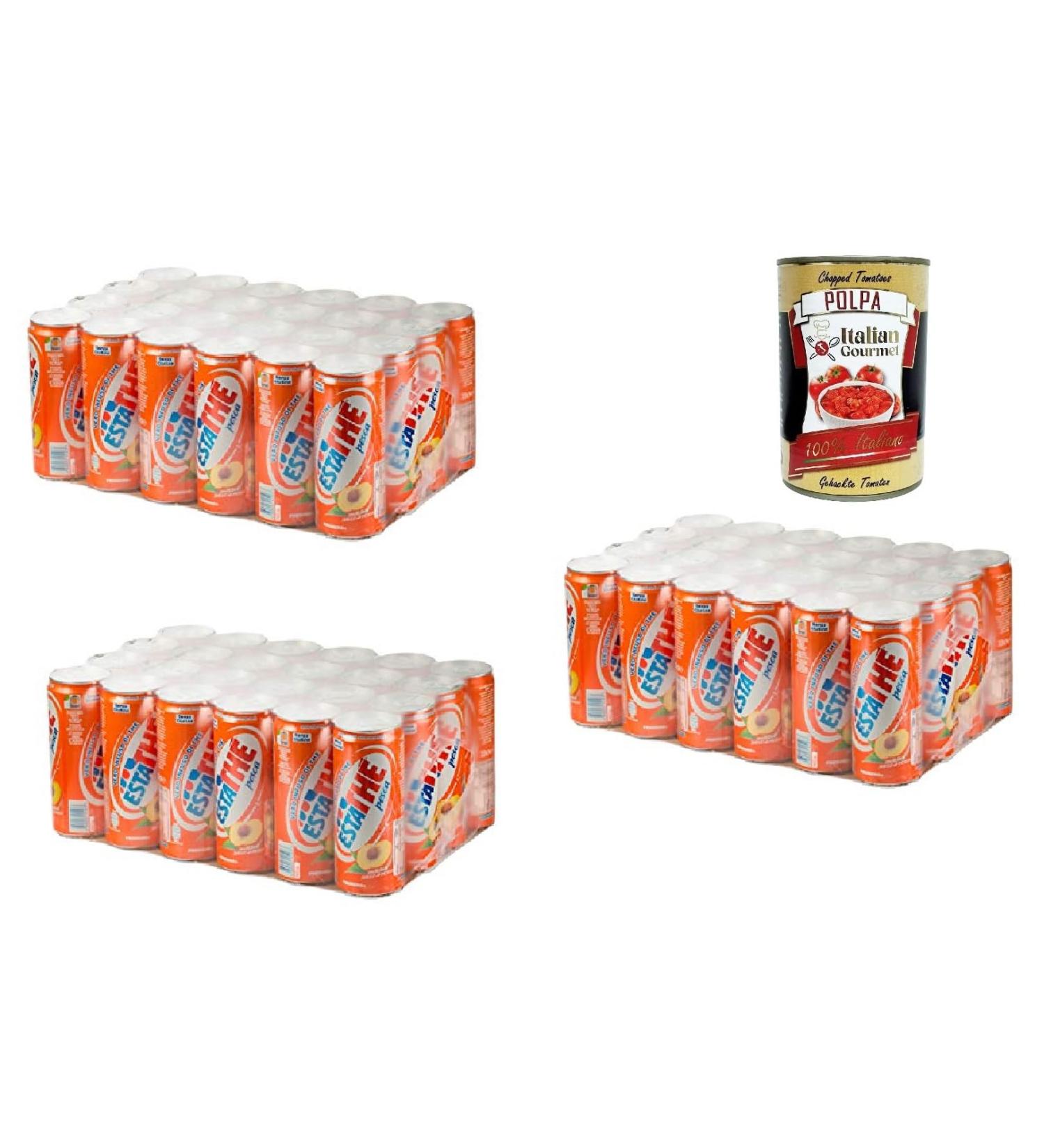  Italian Gourmet E.R. Ferrero The' Pesca Pack of 72 tins of peach iced tea 330 ml ESTATHE Tea refreshing tea + Italian Gourmet polpa 400 g - Buy Online on GoSupps.com
