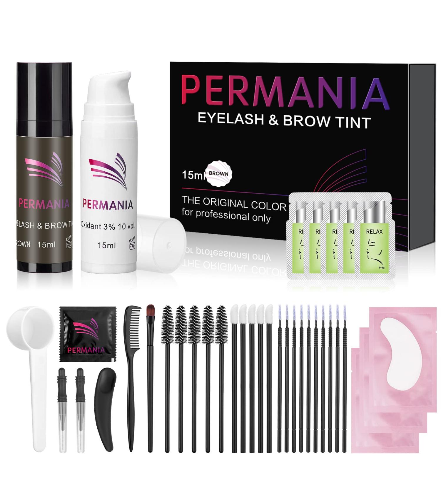 PERMANIA 2 IN 1 Brown Lash & Brow Color Kit | Fast 10 Mins Coloring for Eyebrows and Eyelashes - Buy Online on GoSupps.com